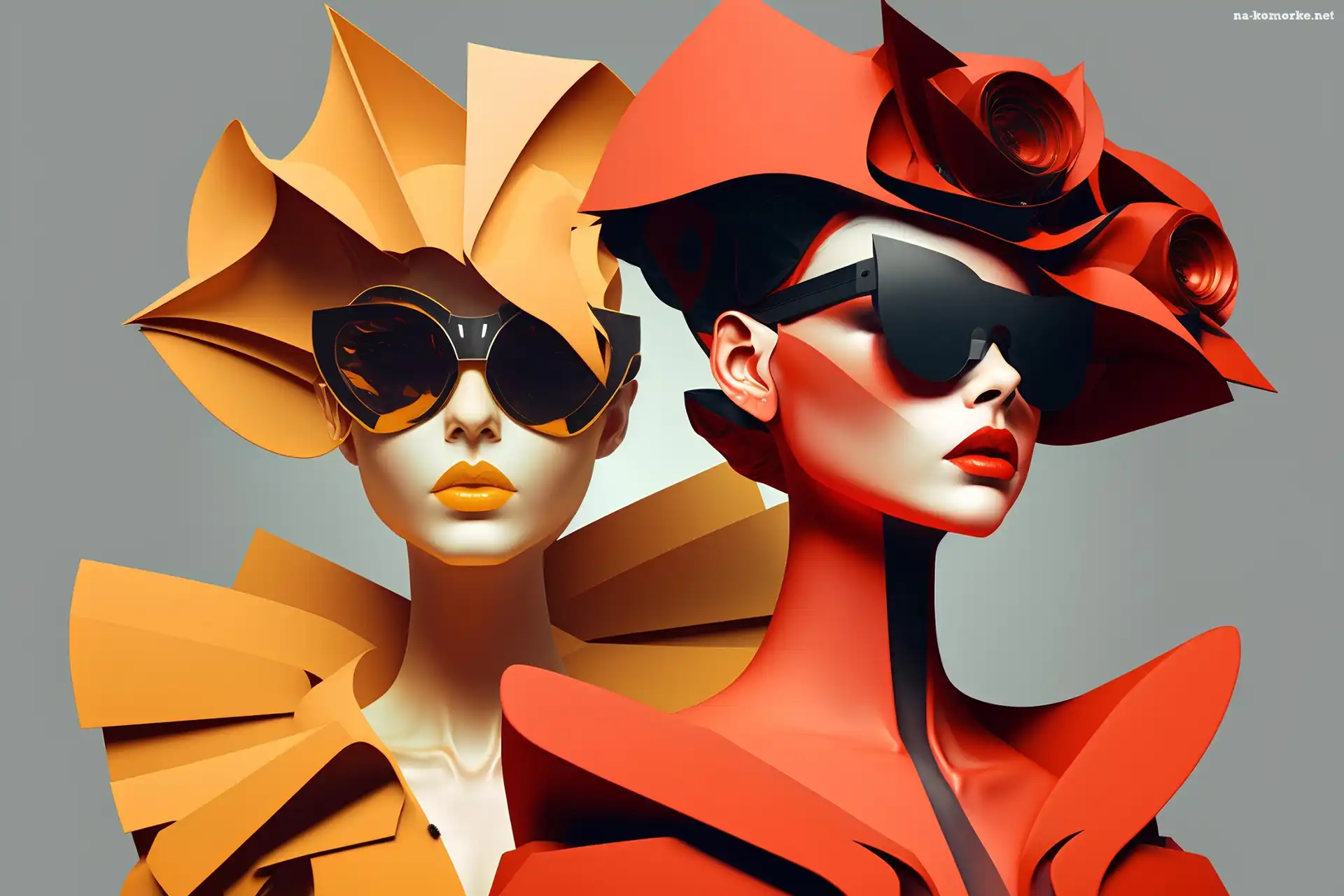 Kobiety, Okulary, Moda, Kapelusze, Grafika