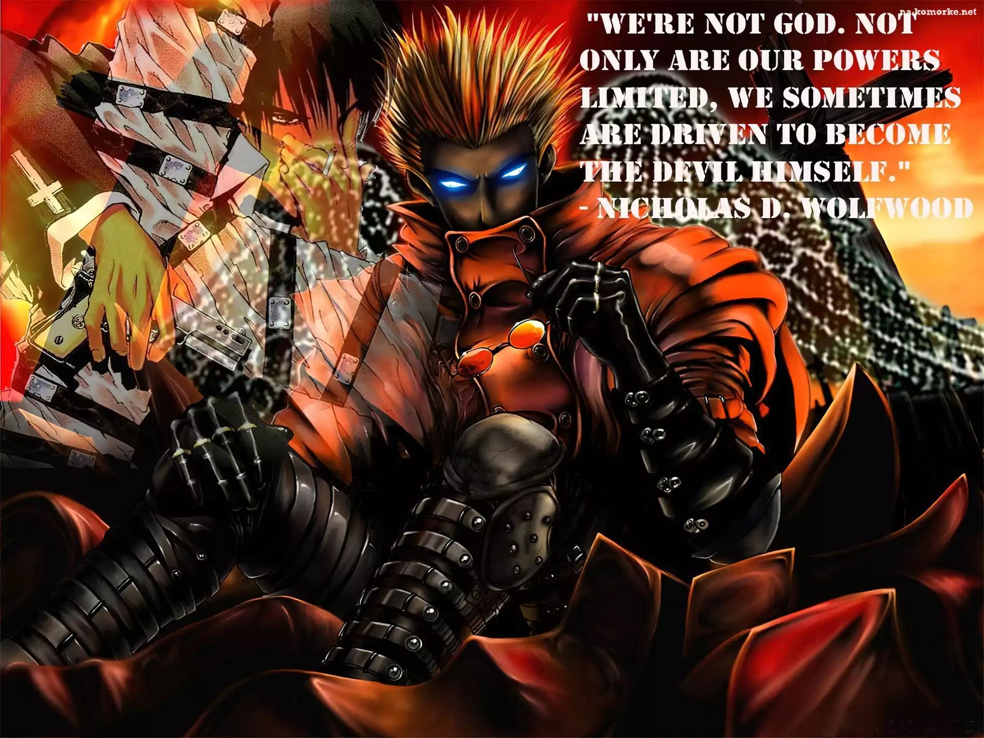 Trigun, okulary, ręka