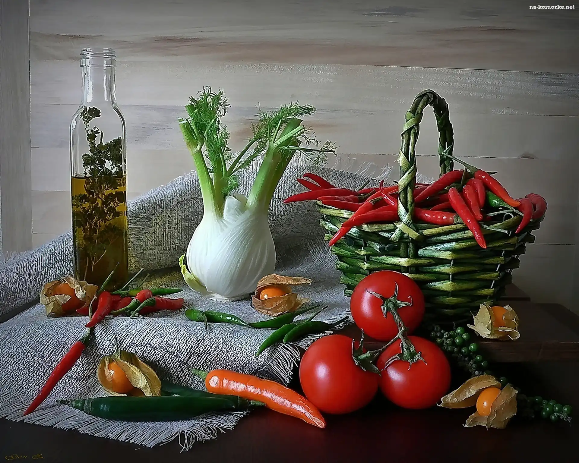 Koper, Oliwa, Koszyczek, Włoski, Papryczka, Pomidory, Marchewka