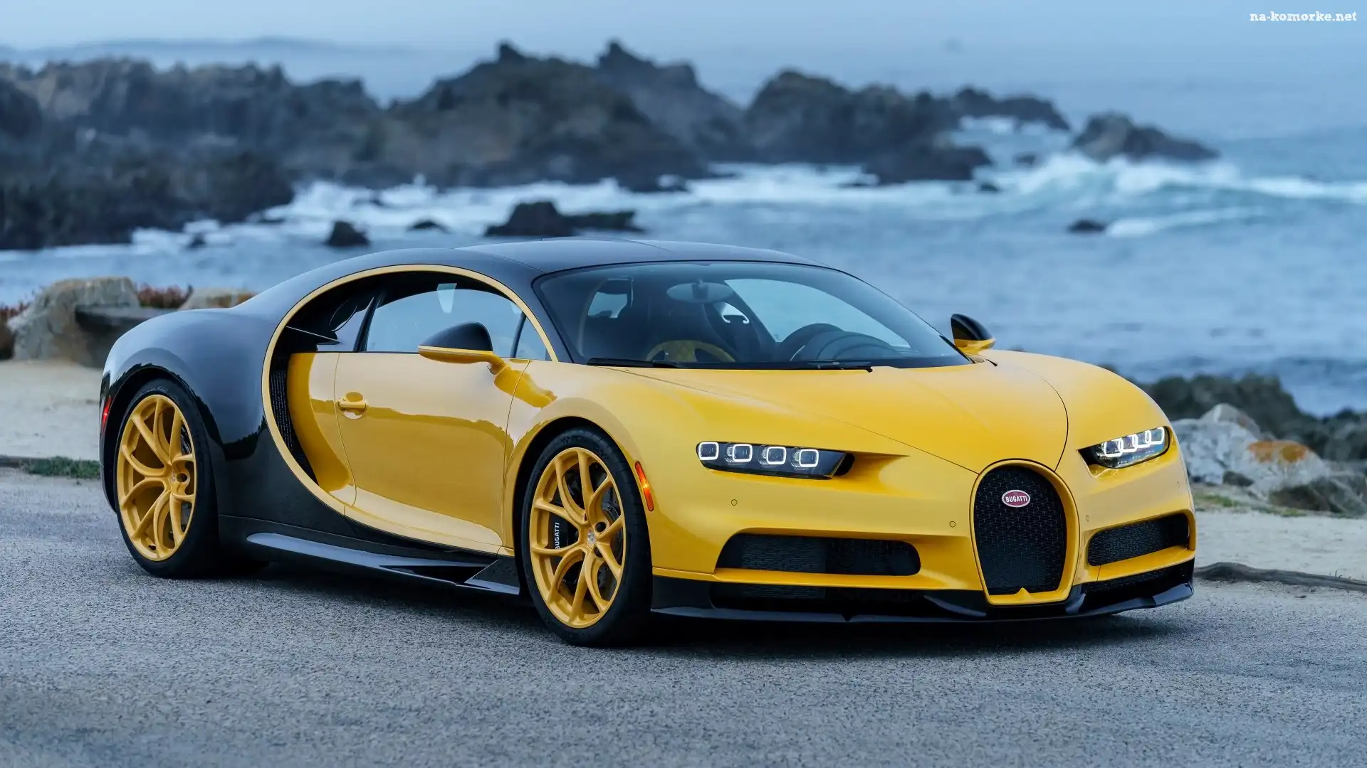 Żółto-czarny, Wybrzeże, Bugatti Chiron, 2016