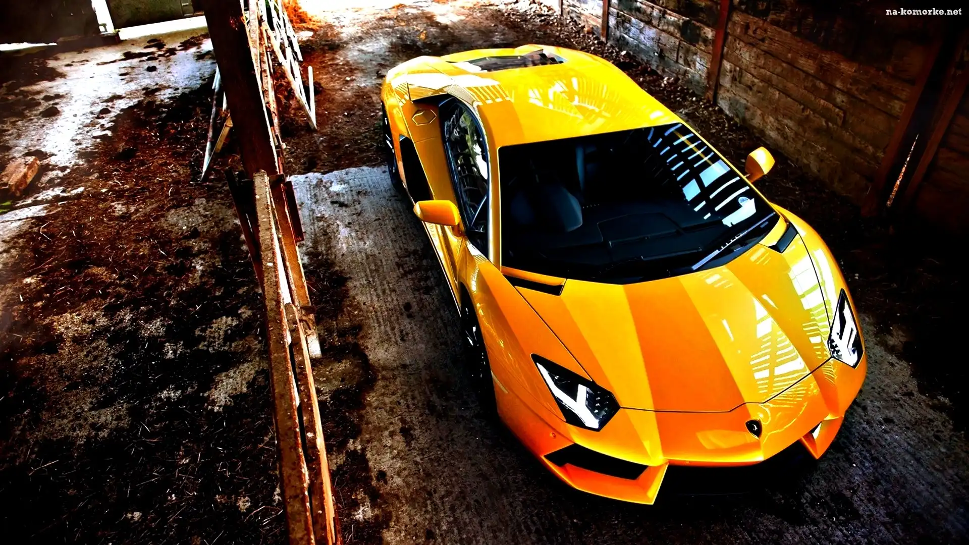 , Lamborghini, Aventador, Żółty, Samochód