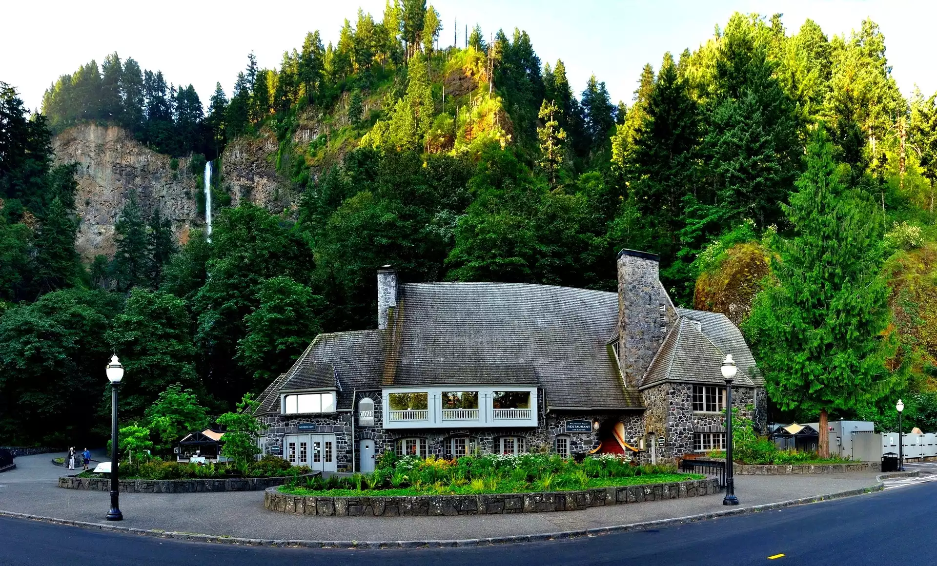 Góry, Oregon, USA, Las, Droga, Restauracja, Hrabstwo Multnomah