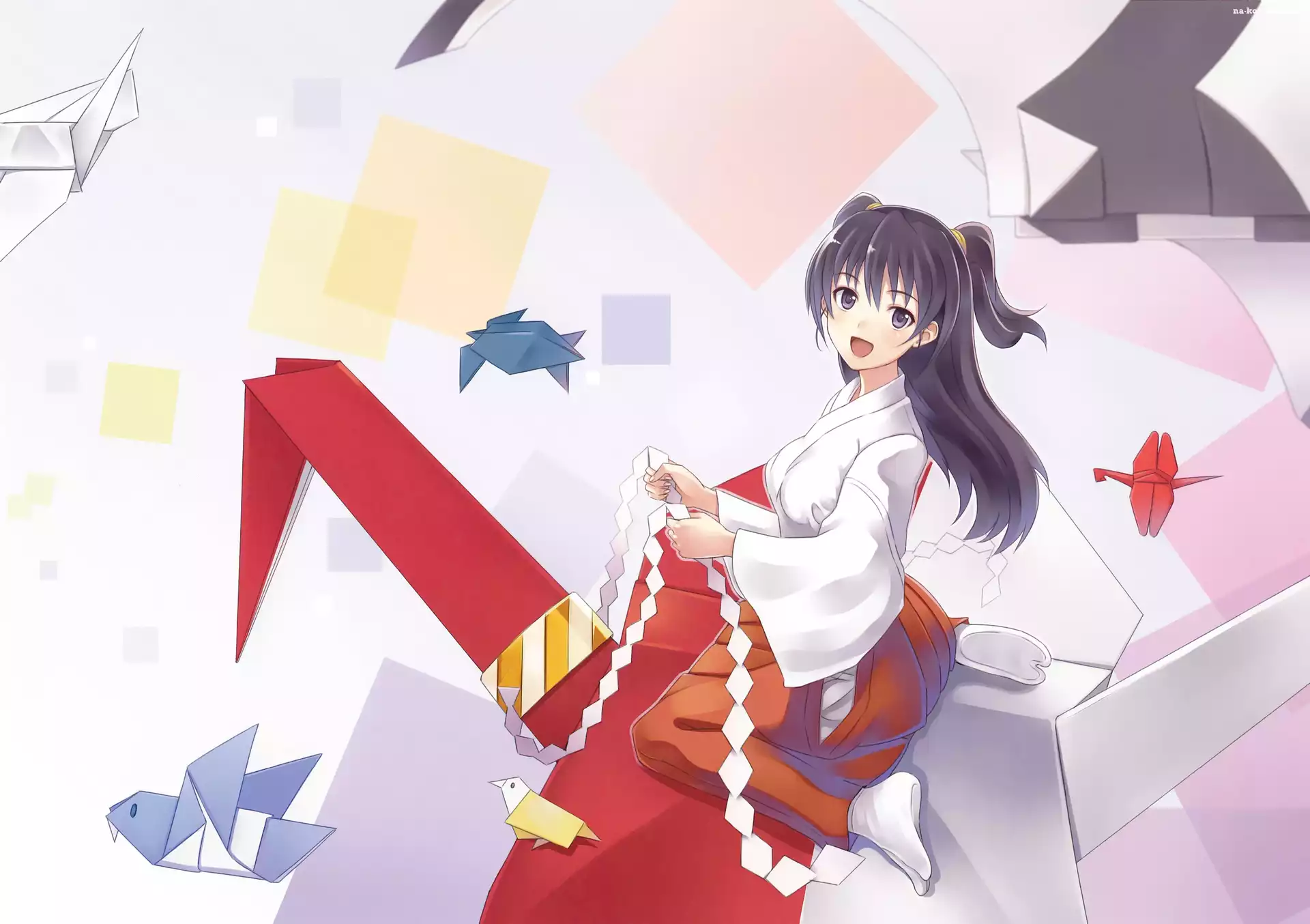 Dziewczyna, Origami, Anime