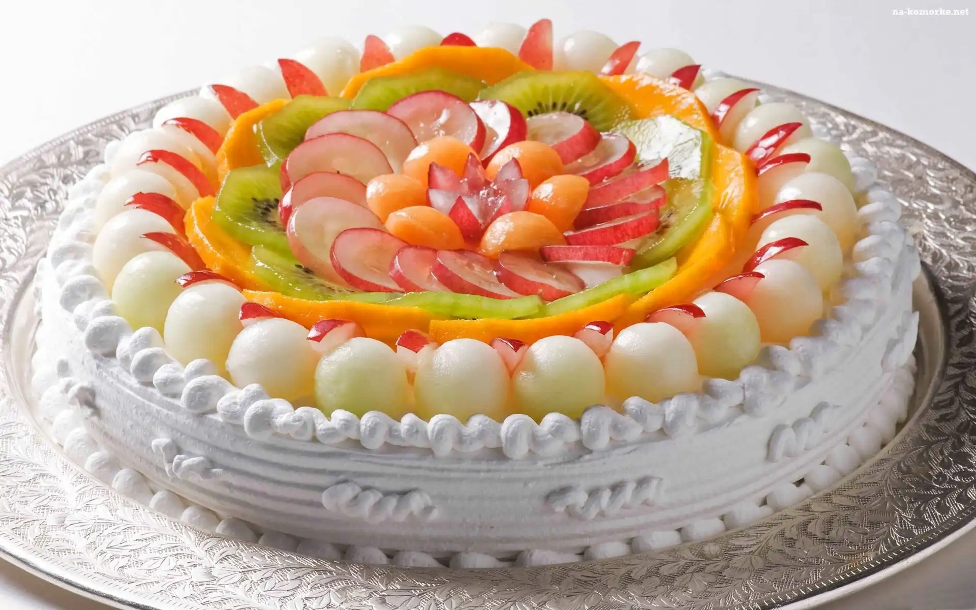 Owoce, Tort, Owocowy, Bita, Åšmietana