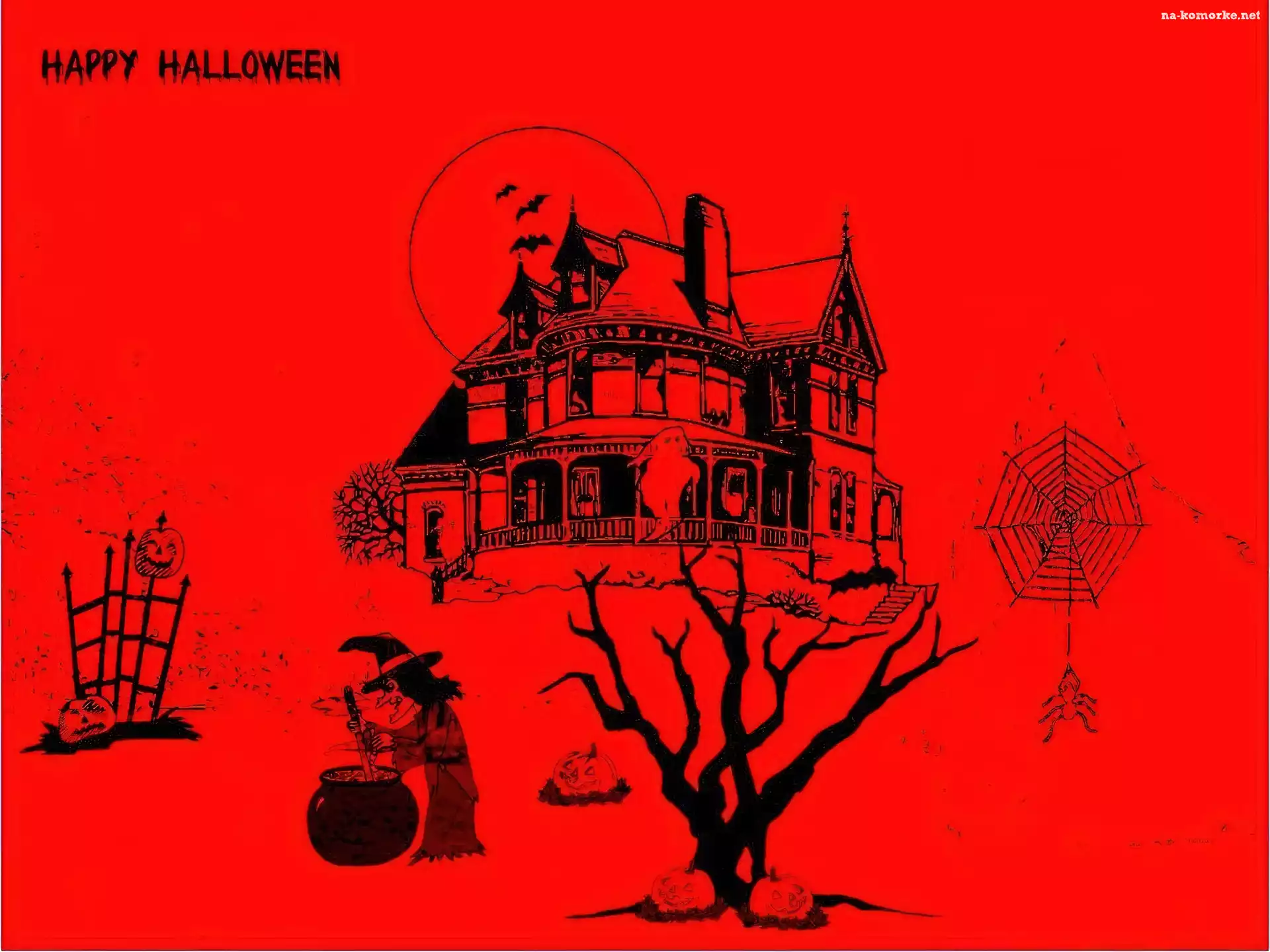 Halloween, pajęczyna , domek
