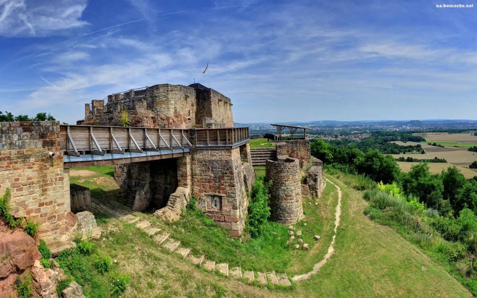 Panorama, Zamek, Most, Mury, Obronne