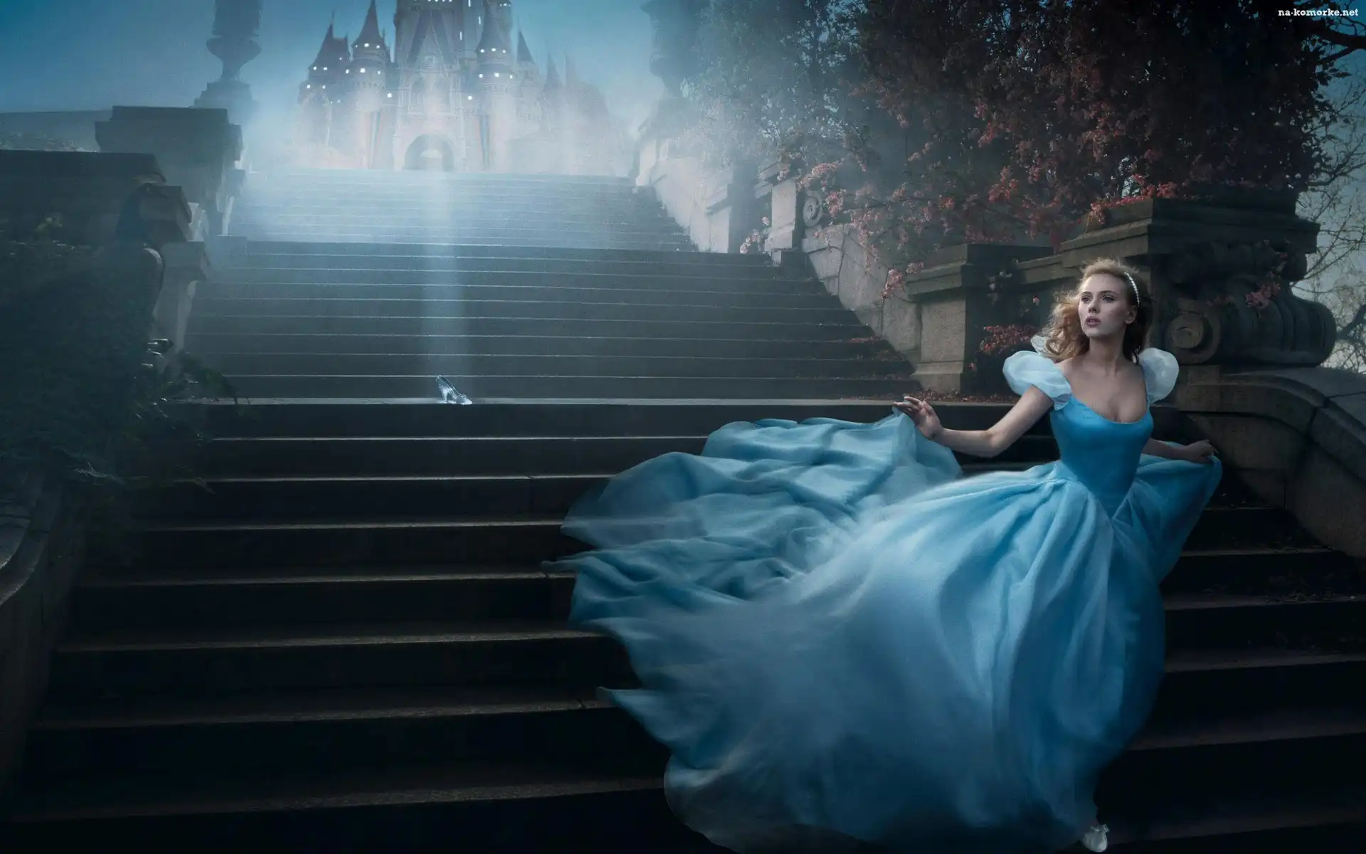 Zamek, Scarlett Johansson, Cosplay, Kopciuszek, Schody