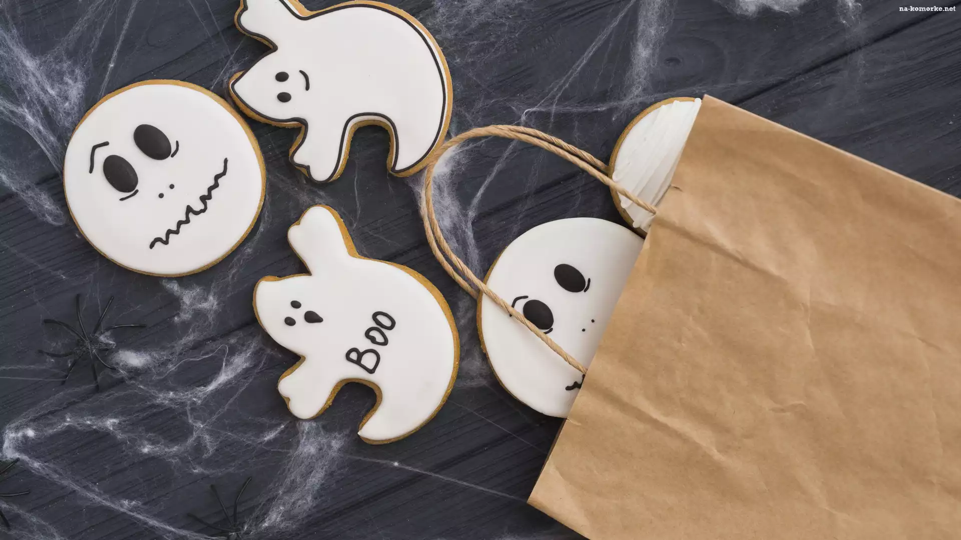 Papierowa, Duchy, Halloween, Ciasteczka, Pajęczyna, Torba