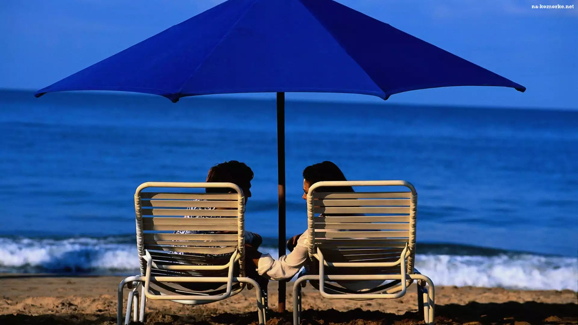 Parasol, Para, Morze, Plaża, Leżaki