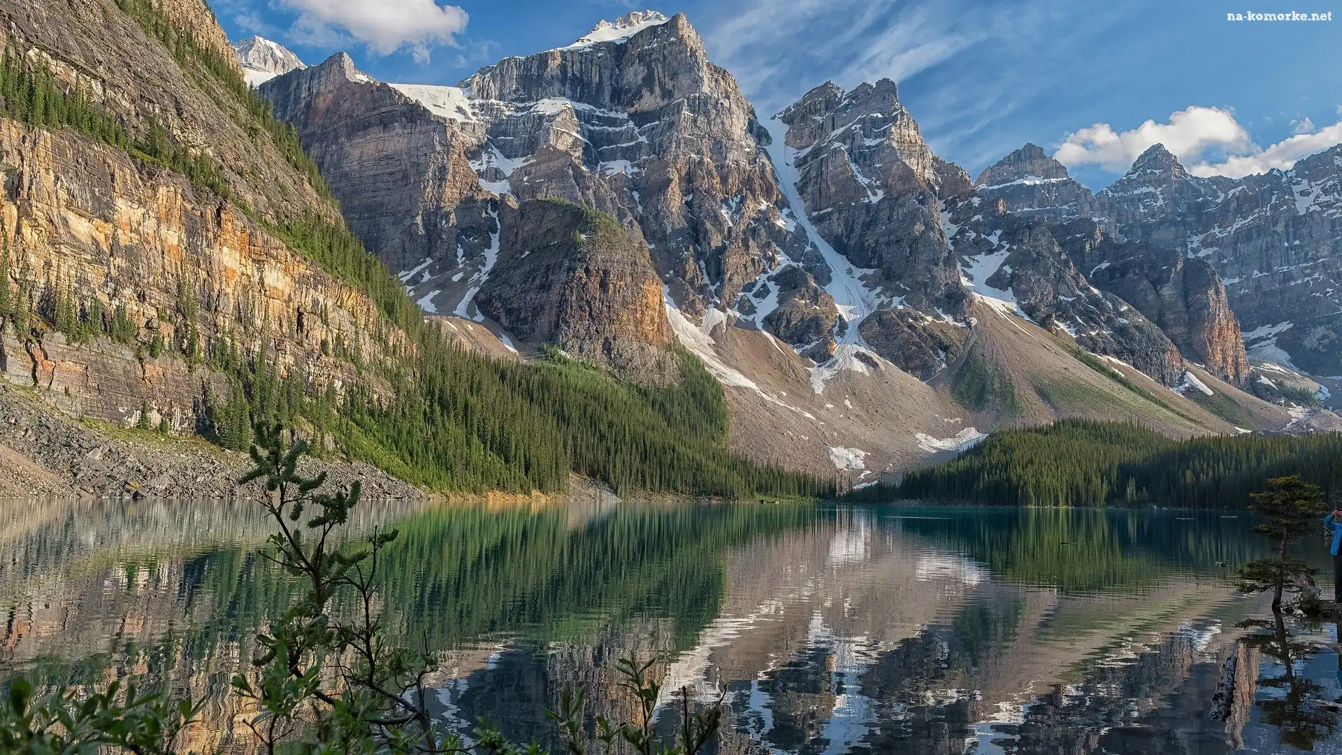 Park Narodowy Banff, Jezioro, Drzewa, Kanada, Góry, Moraine Lake