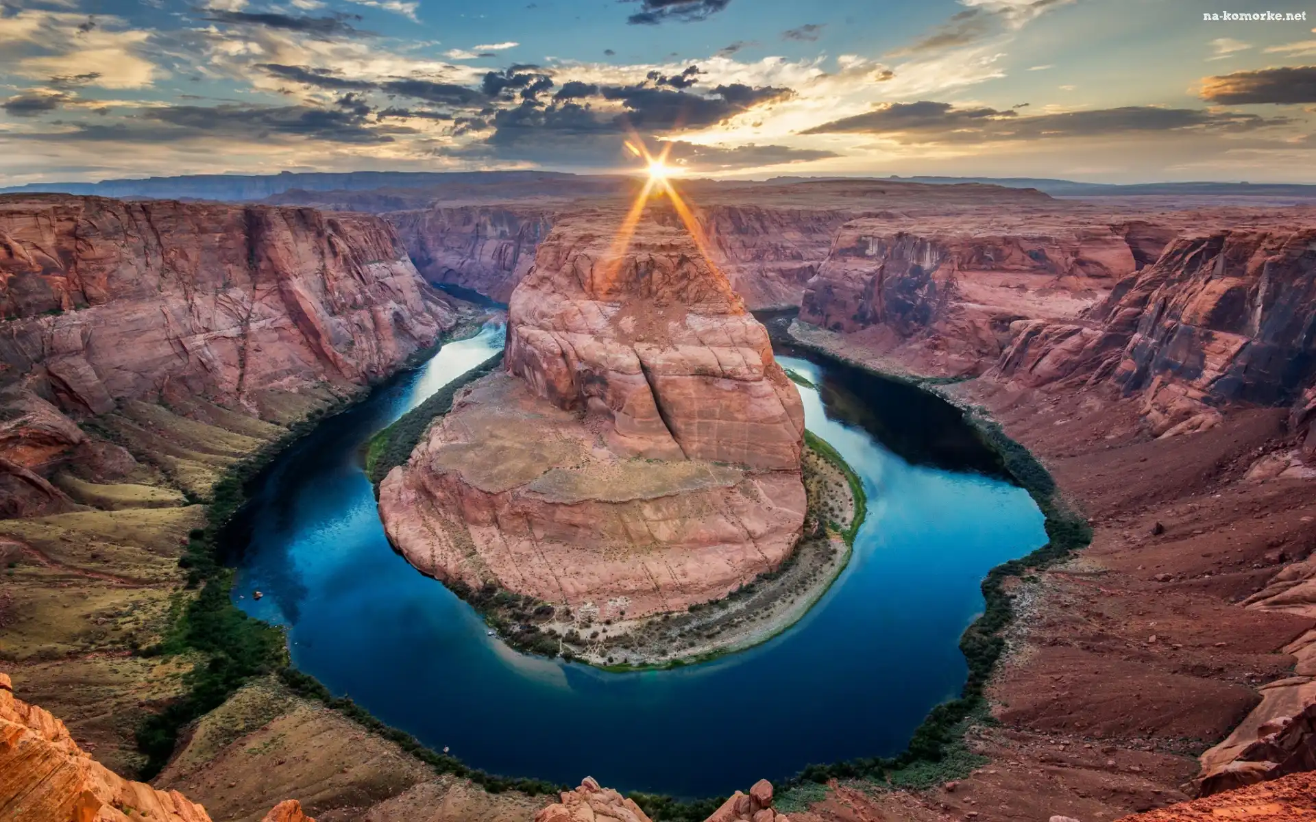 Park Narodowy Glen Canyon, Kolorado River, Stany Zjednoczone, Rzeka, Arizona, Skały, Kanion, Zakole, Meander, Horseshoe Bend