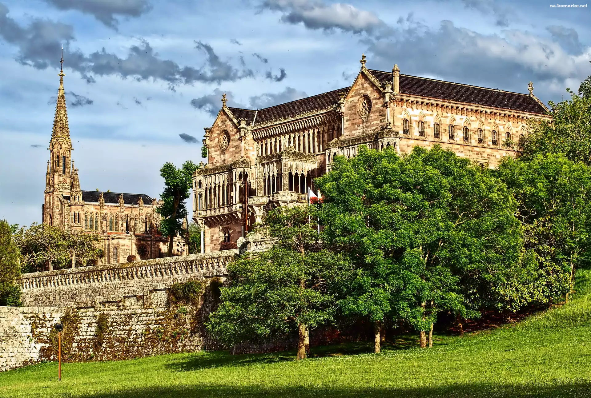Park, Sobrellano, Pałac, Kantabria, Kościół, Comillas
