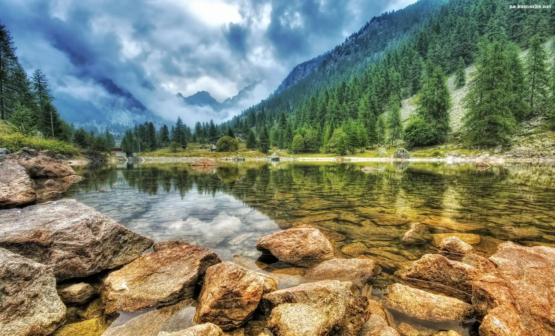 Góry, Park Narodowy, Francja, Las, Jezioro, Skały, Mercantour