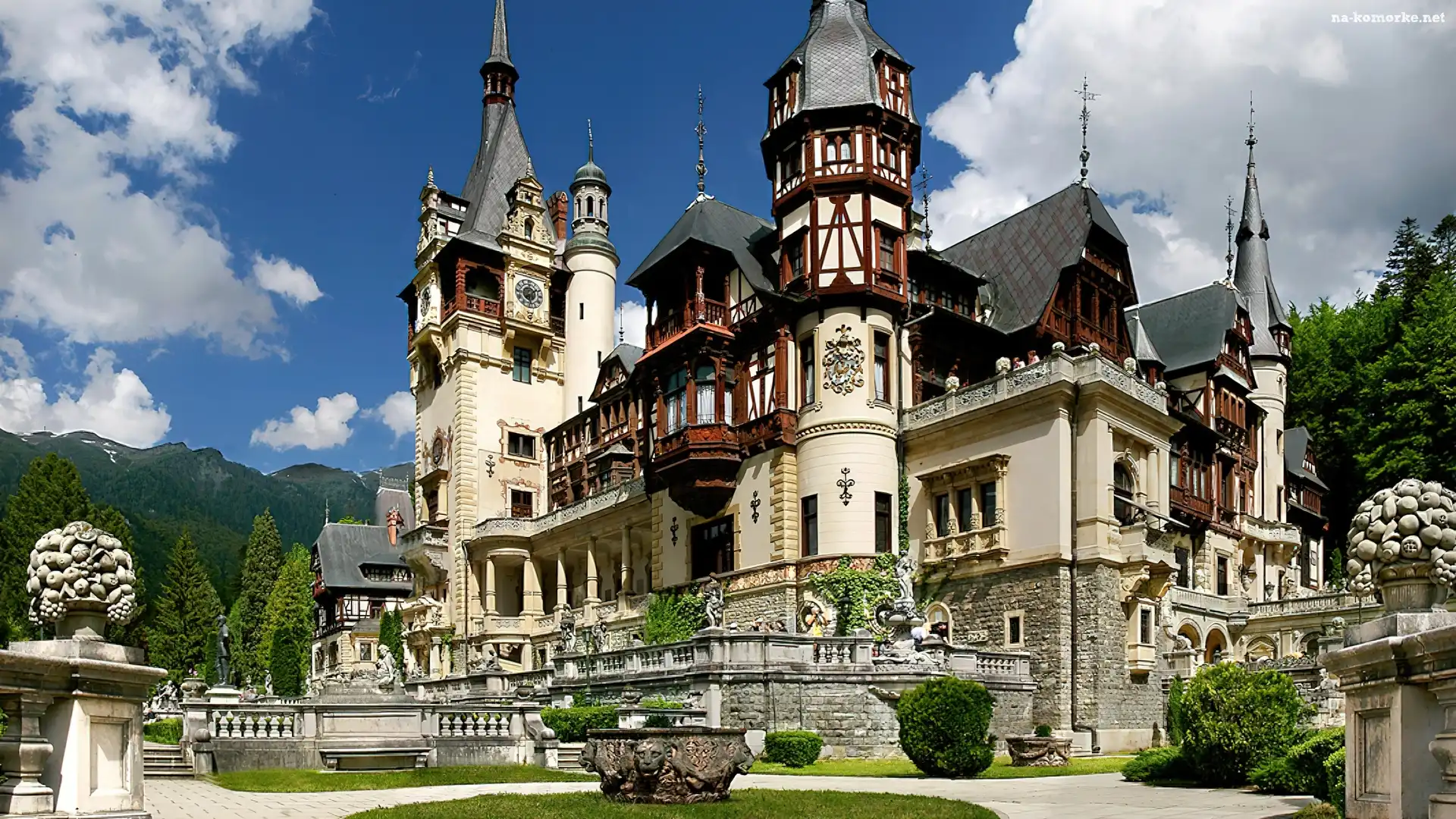 Zamek, Park, Chmury