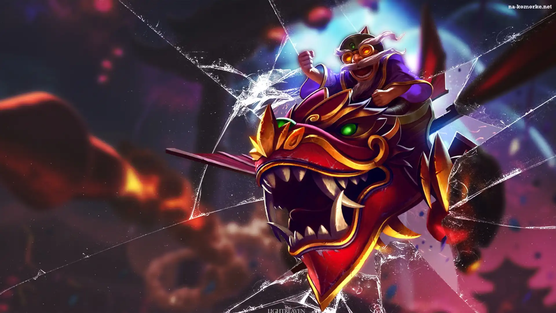 Corki, Pęknięty, Ekran, Dragonwing, League, Of, Legends