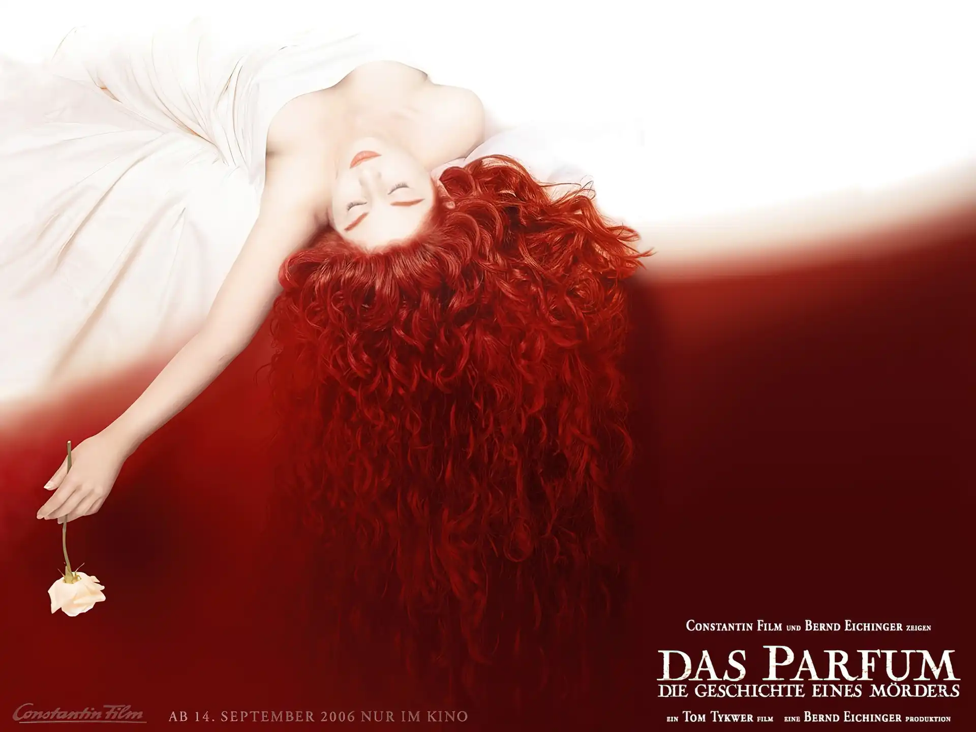 Perfume, prześcieradło, Rachel Hurd-Wood, włosy