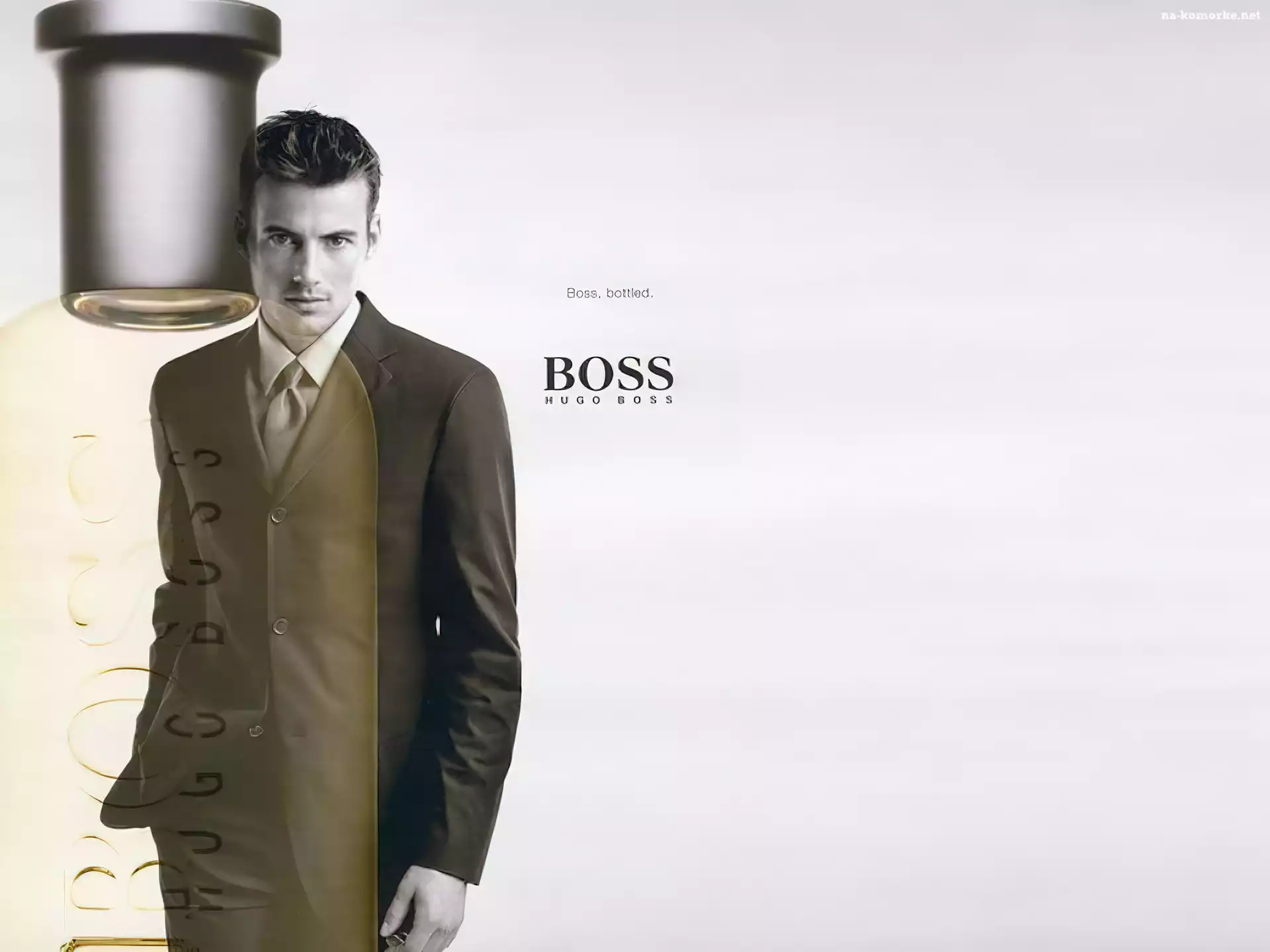 perfumy, Hugo Boss, mężczyzna, garnitur, flakon