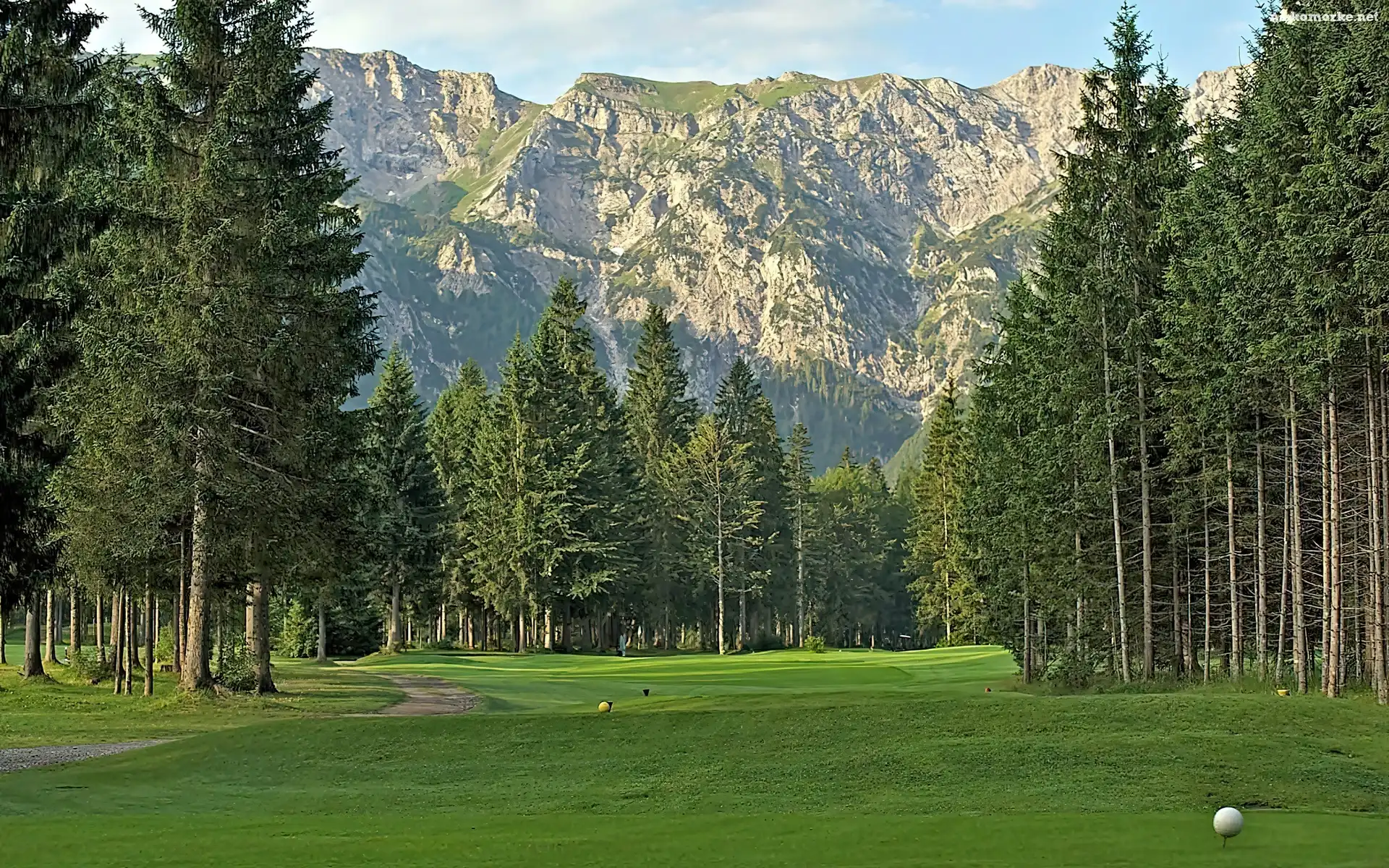 W Pertisau, Pole, Góry, Światło, Golfowe, Przebijające