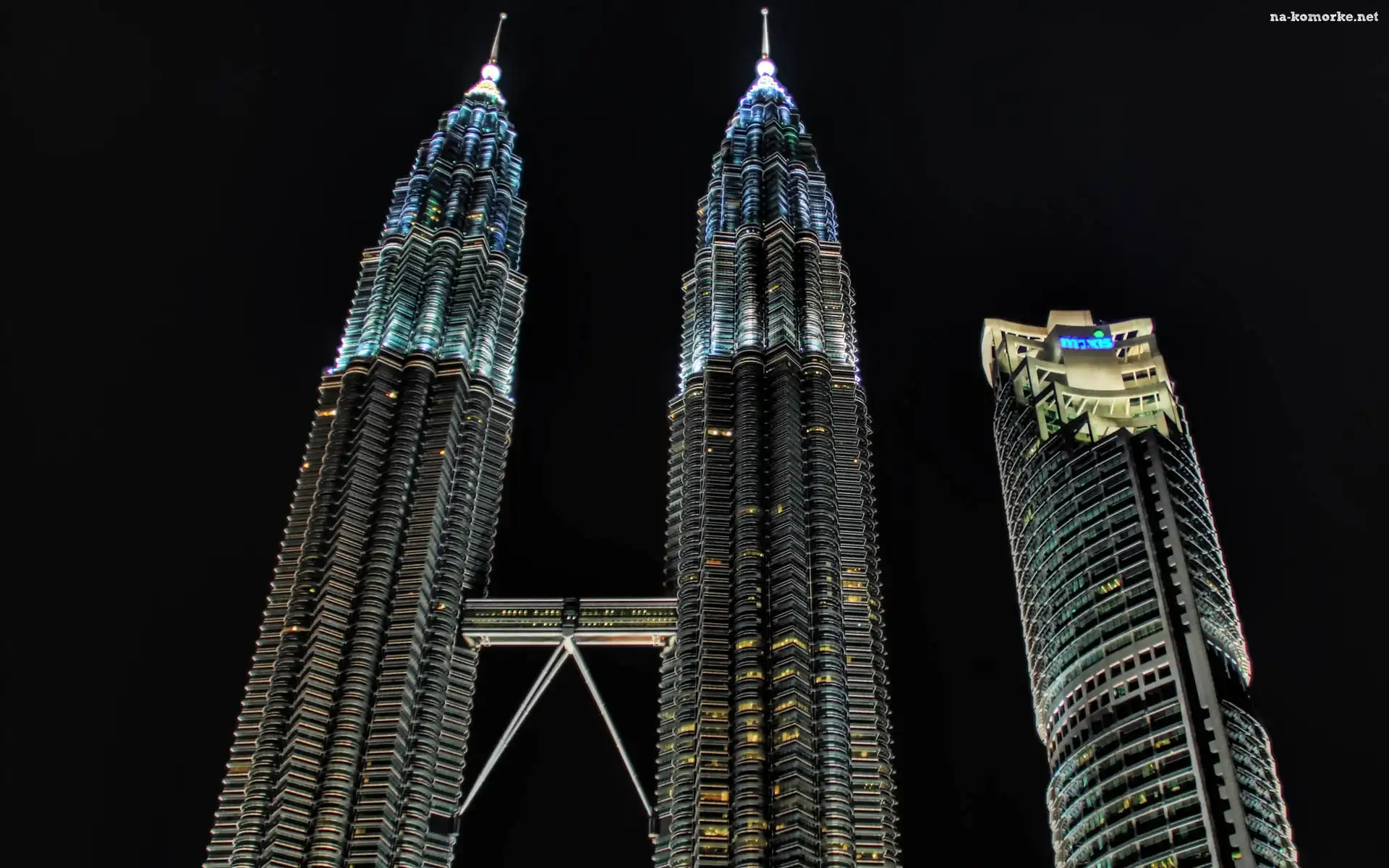 Petronas Towers, Malezja, Nocą, Kuala Lumpur