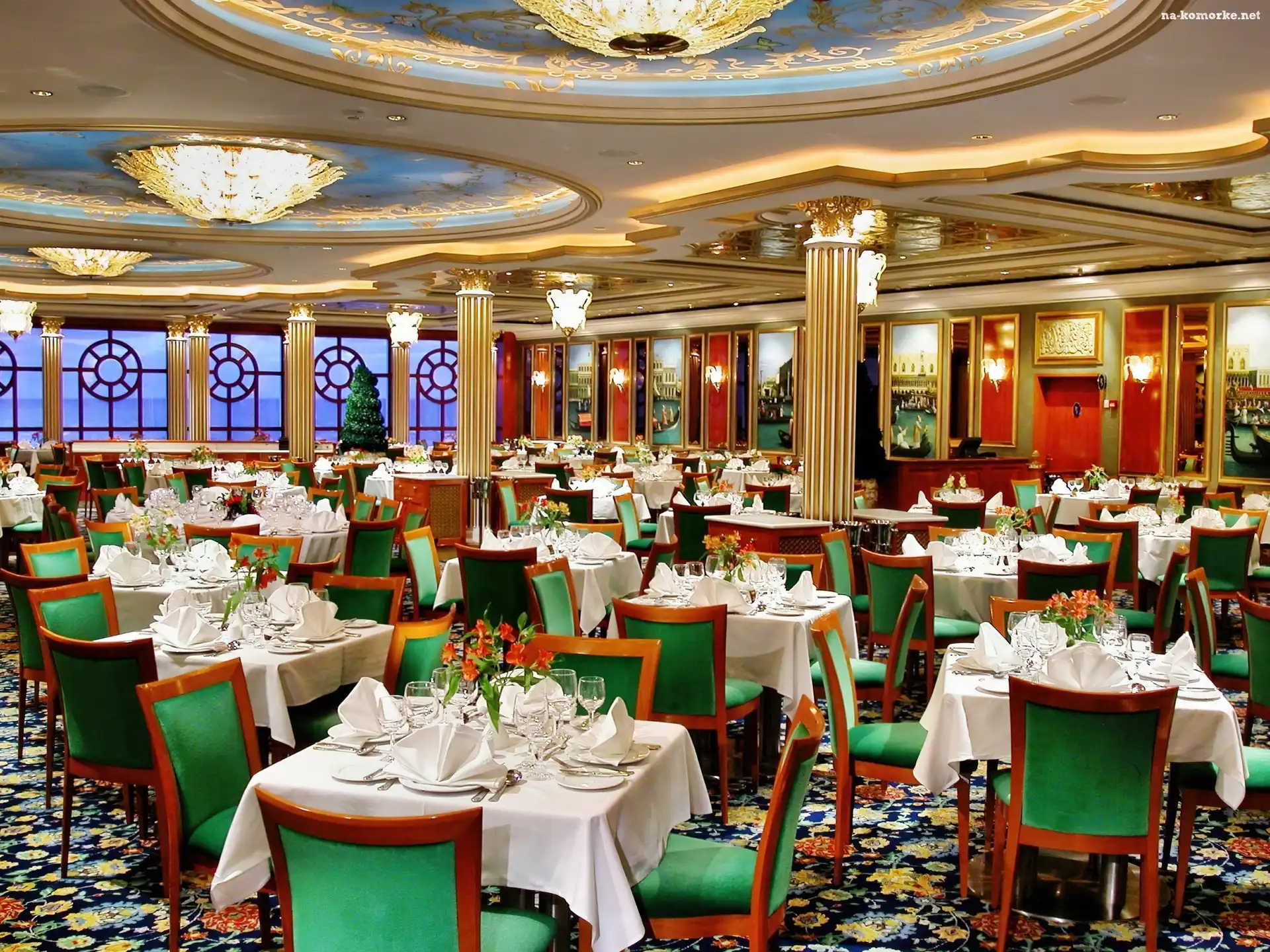 Piękna, Oświetlenie, Restauracja, Filary