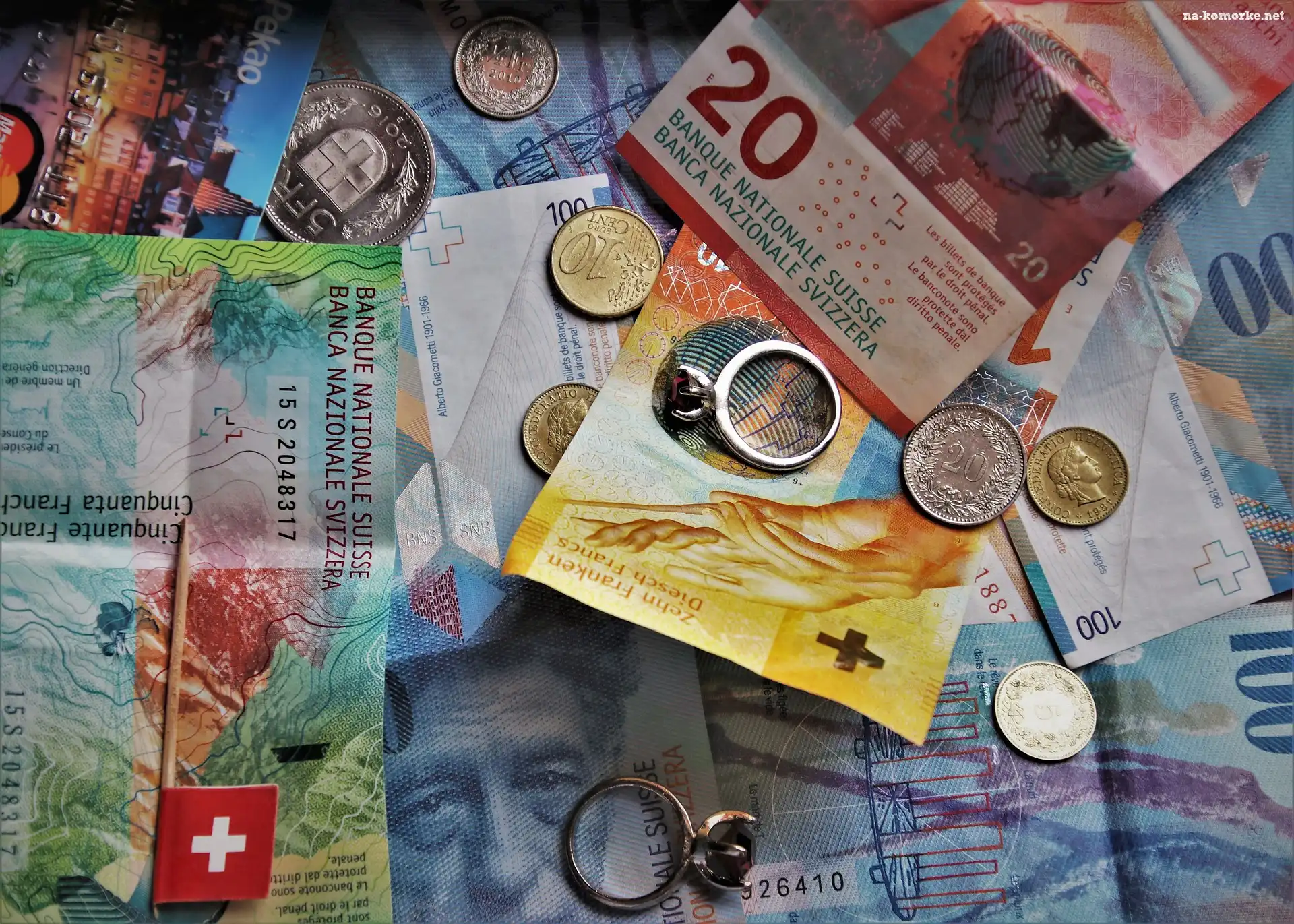 Pieniądze, Franki, Szwajcarskie, Banknoty, Monety