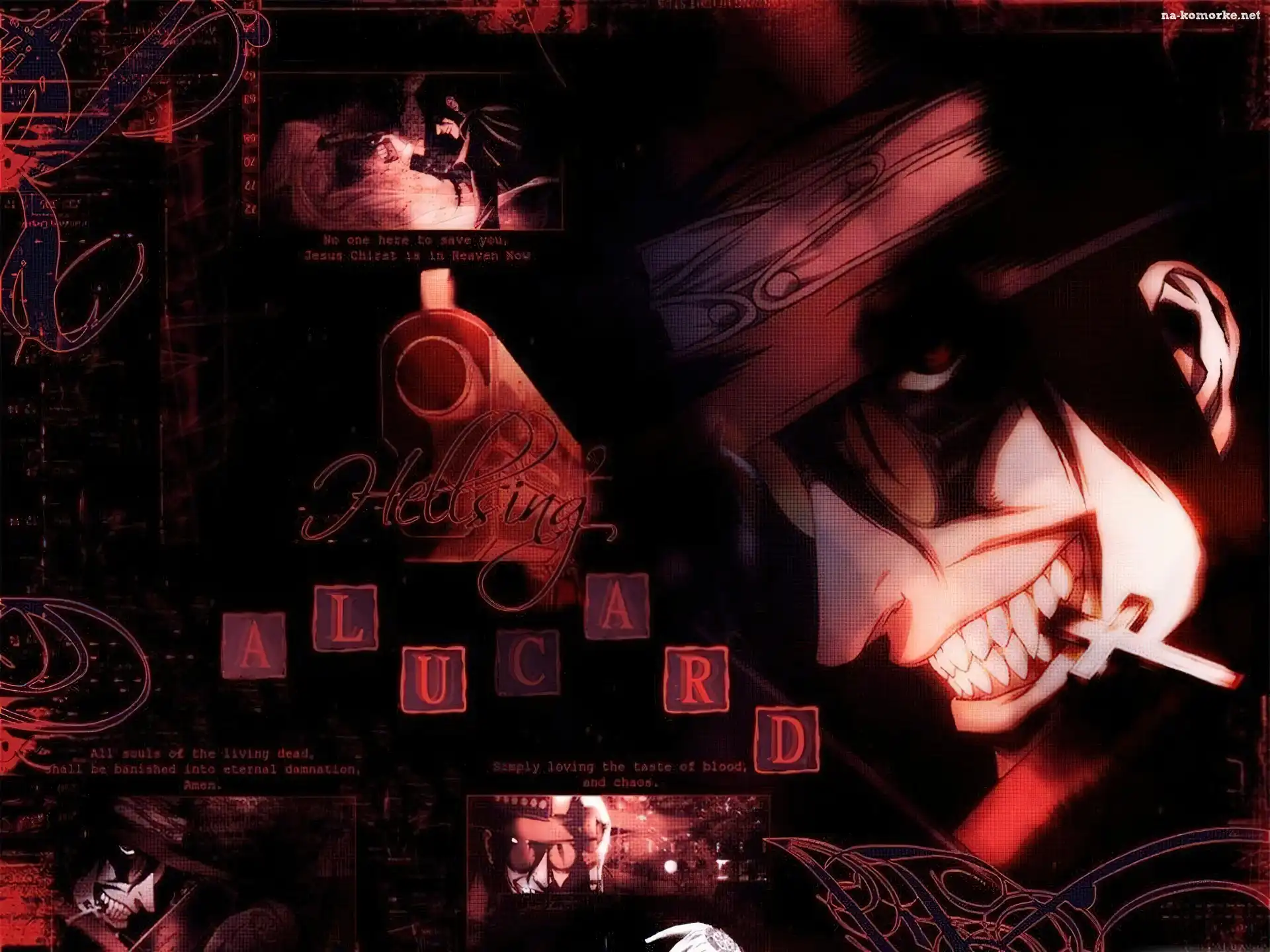 pistolet, Hellsing, okulary, osoba, kapelusz