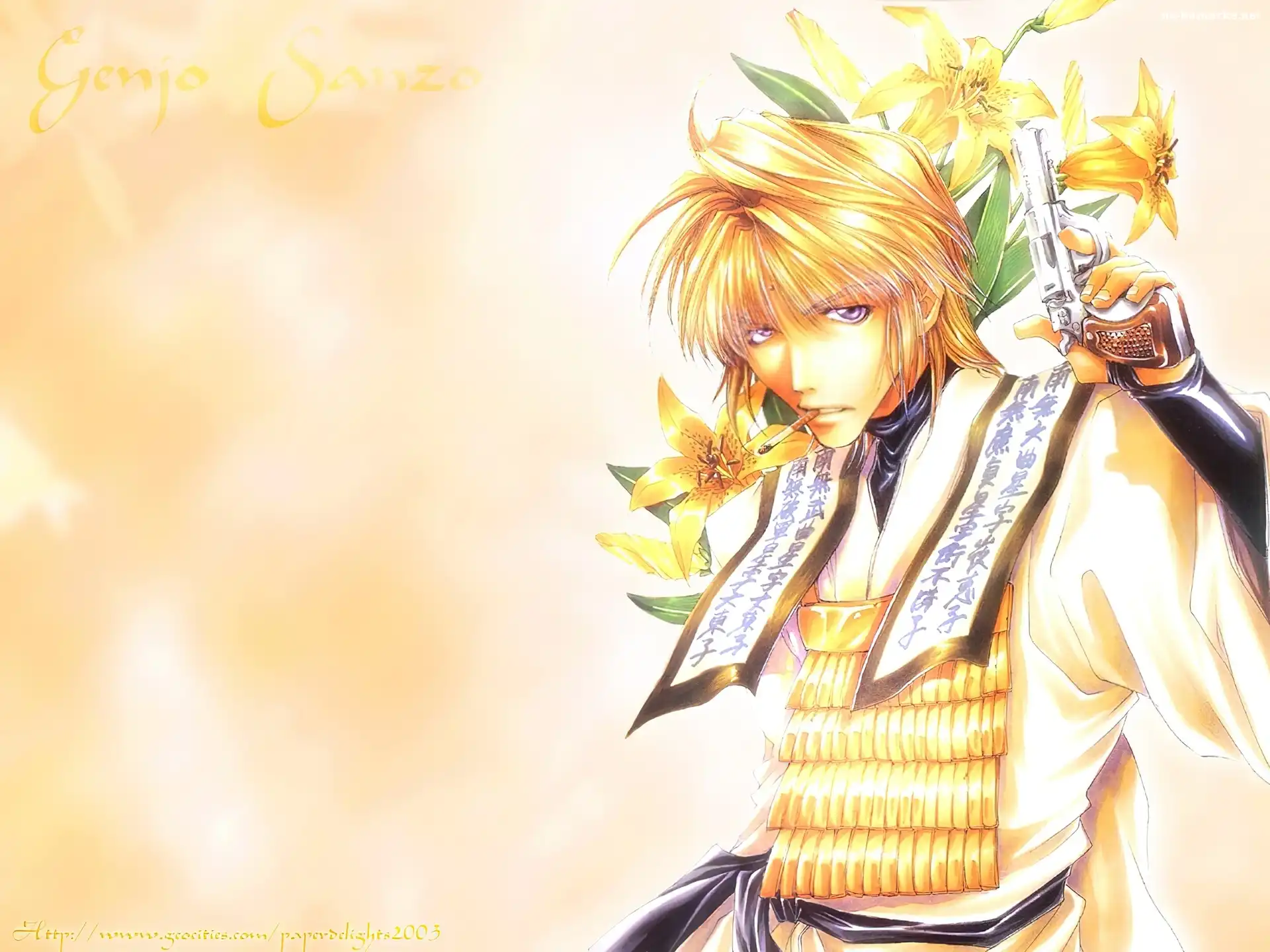 Saiyuki, pistolet, kwiat