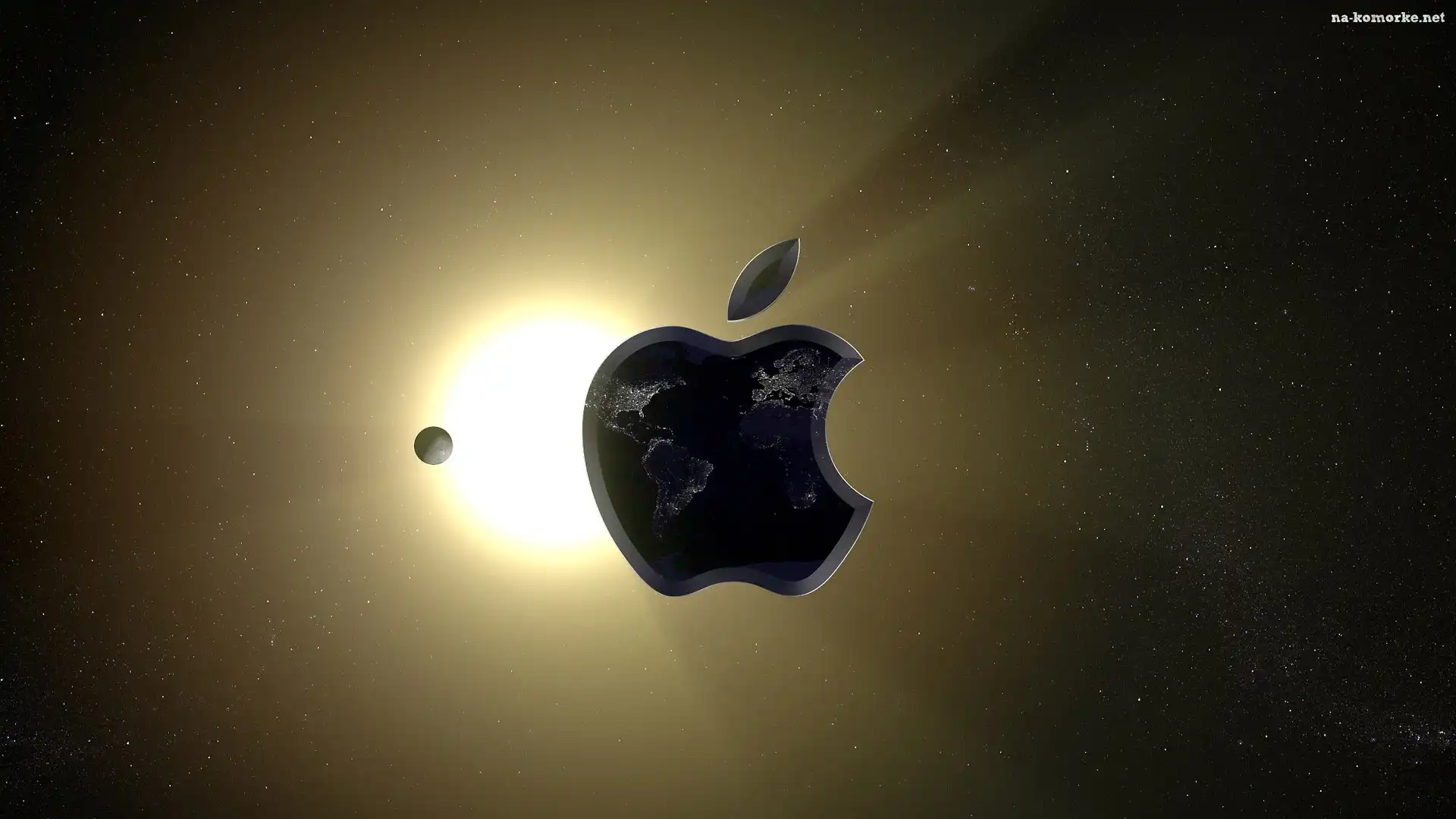 Planeta, Logo, Apple, Kosmos, Słońce