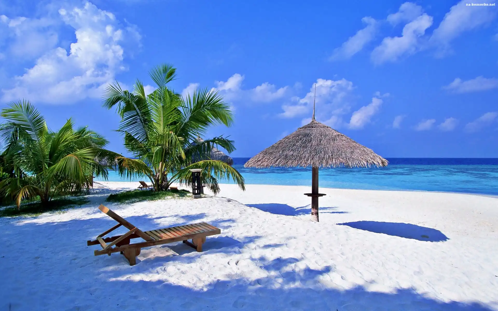 Plaża, Leżak, Morze, Parasol