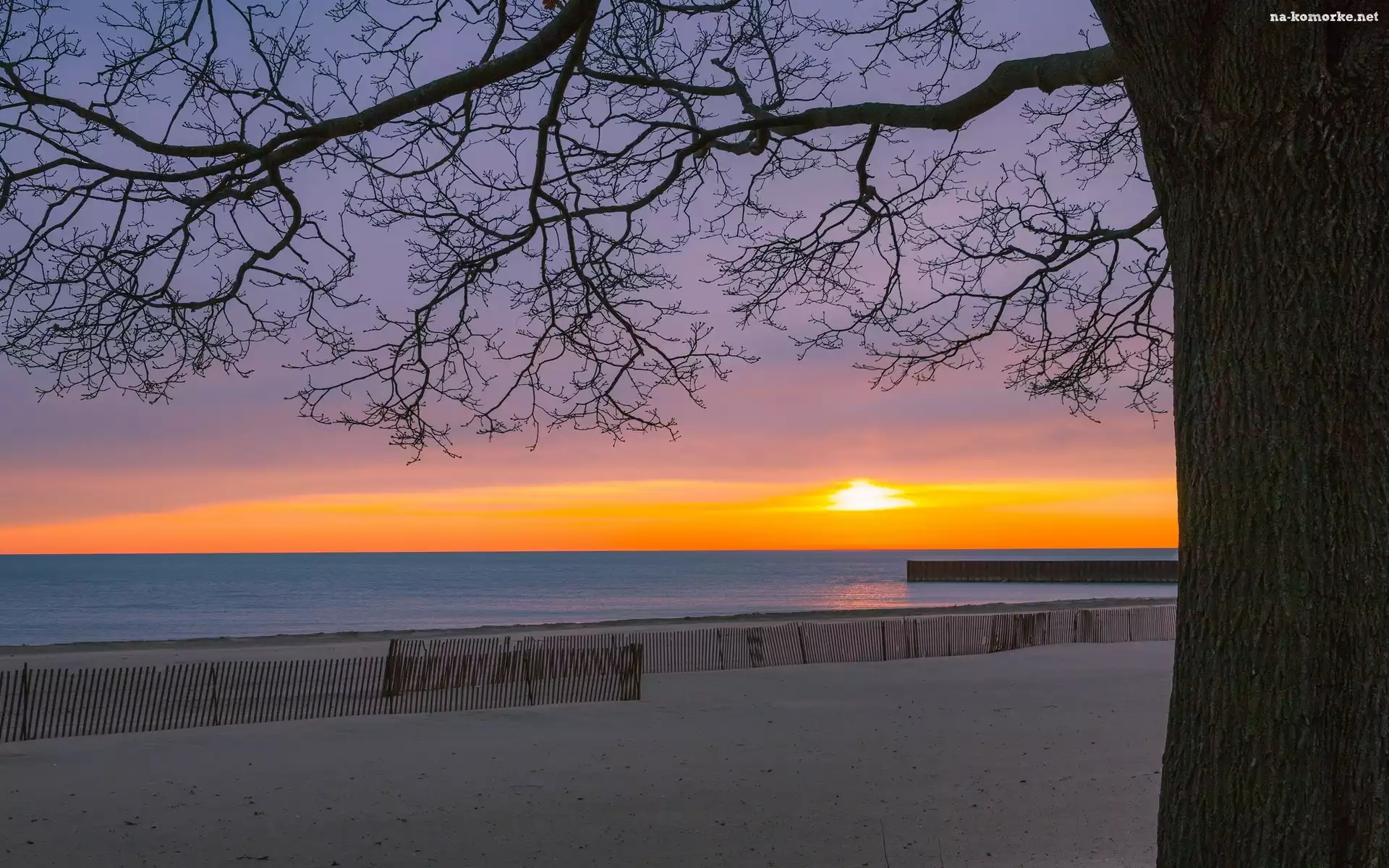 Plaża, Słońca, Morze, Zachód