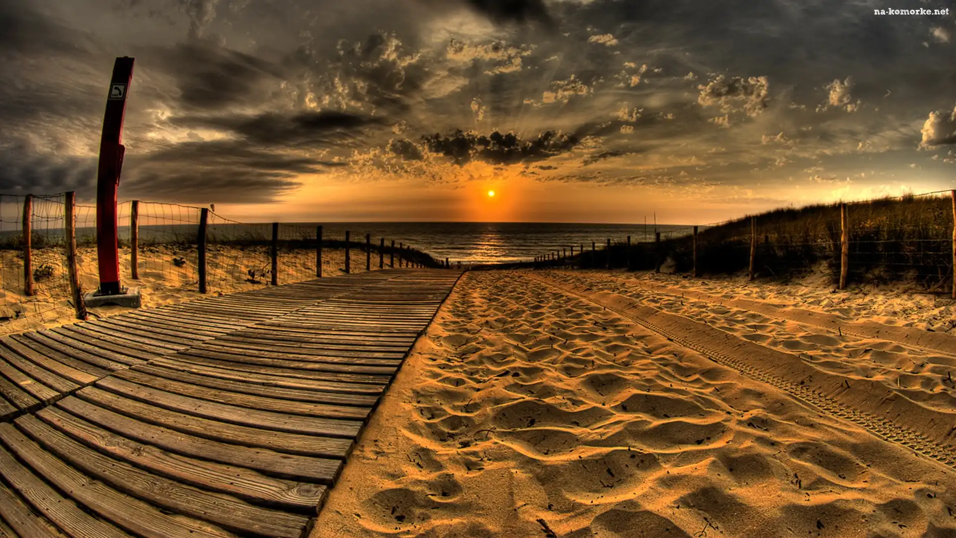 Plaża, Słońca, Morze, Zachód