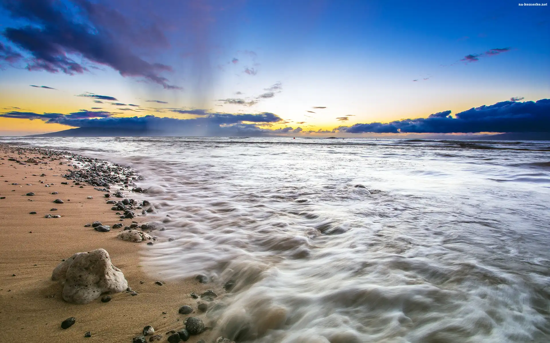 Ocean, Plaża, Kamienie