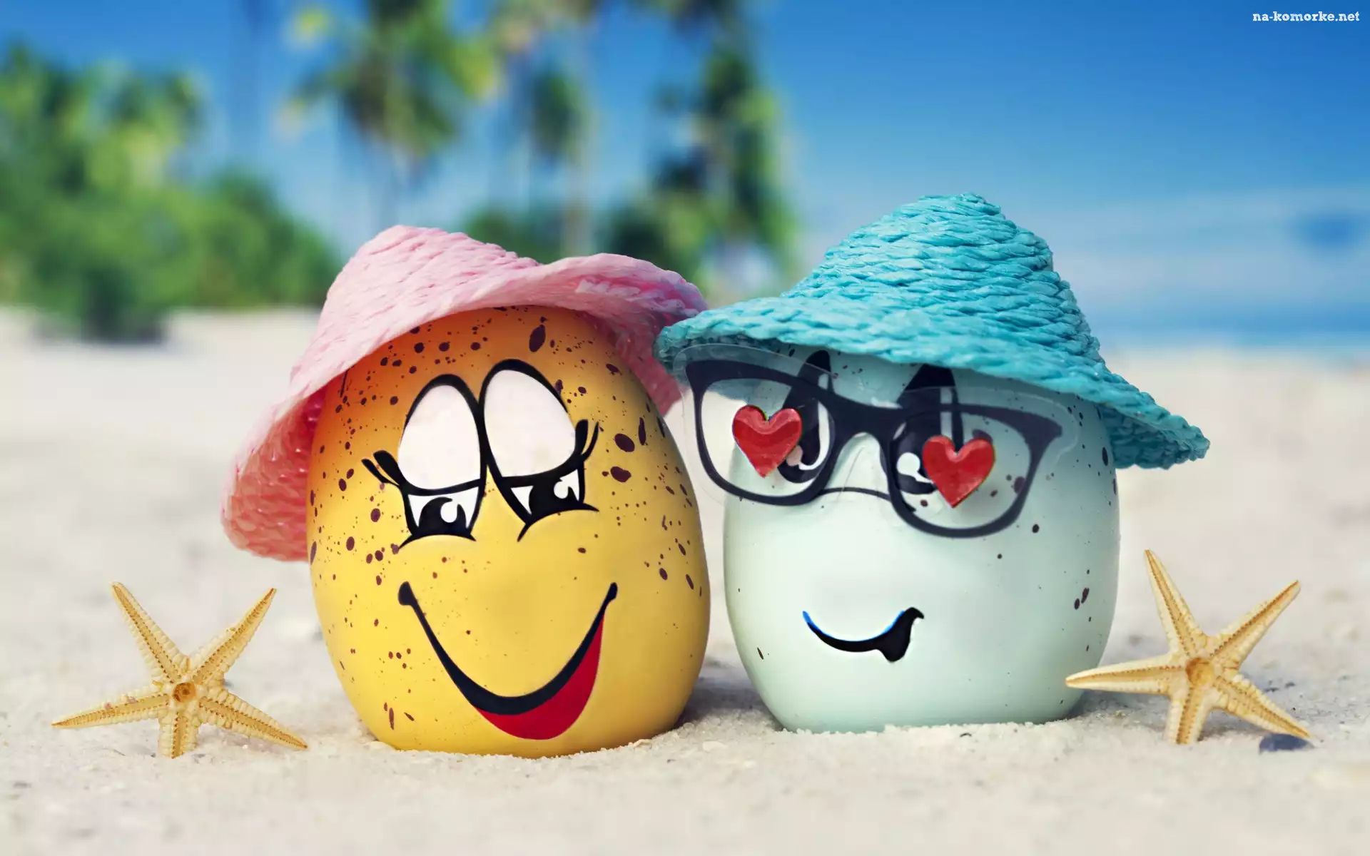 Plaża Wakacje, Jajka, Śmieszne, Okulary, Kapelusze
