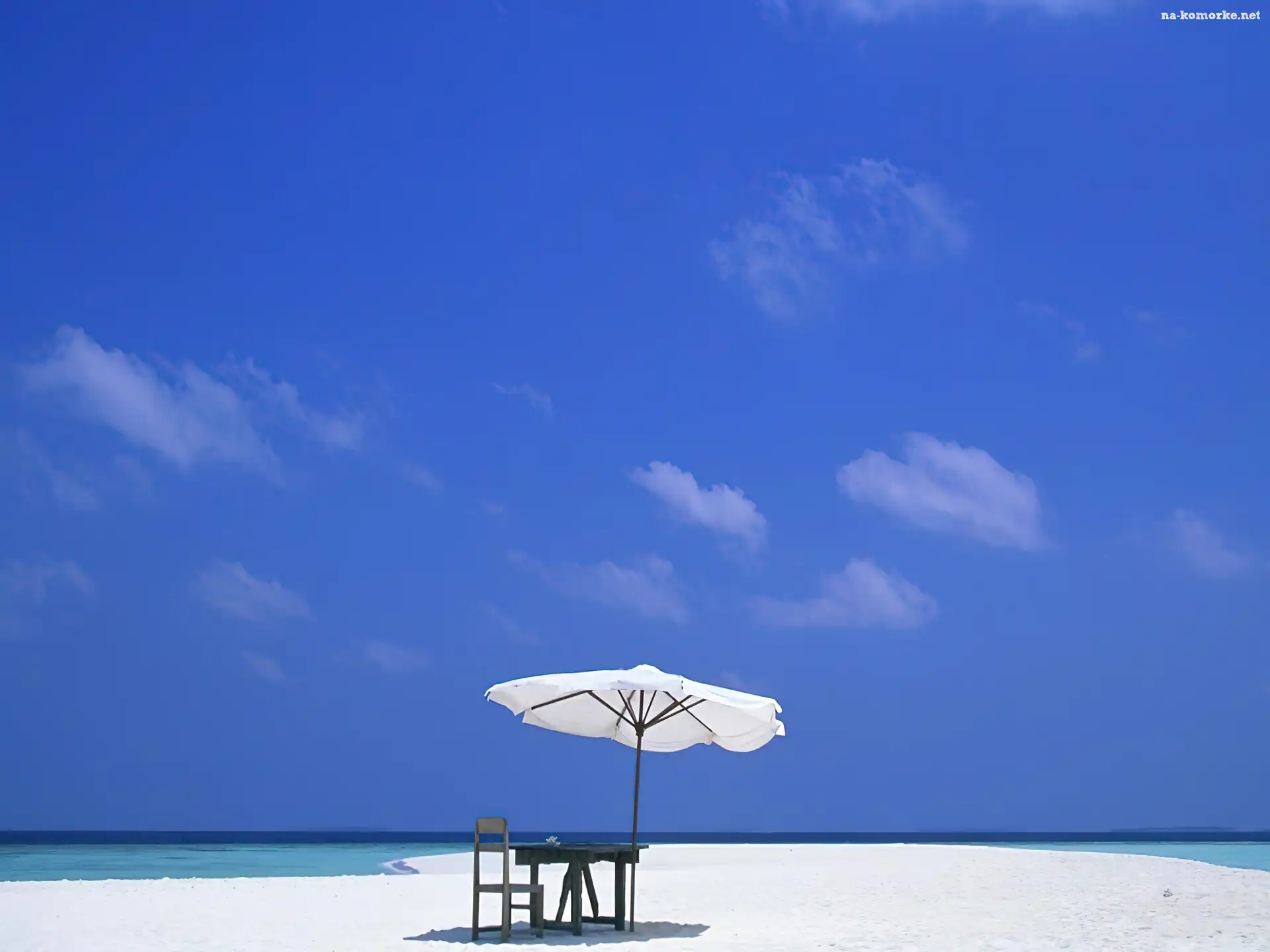 Plaża, Nieba, Parasol, Błękit