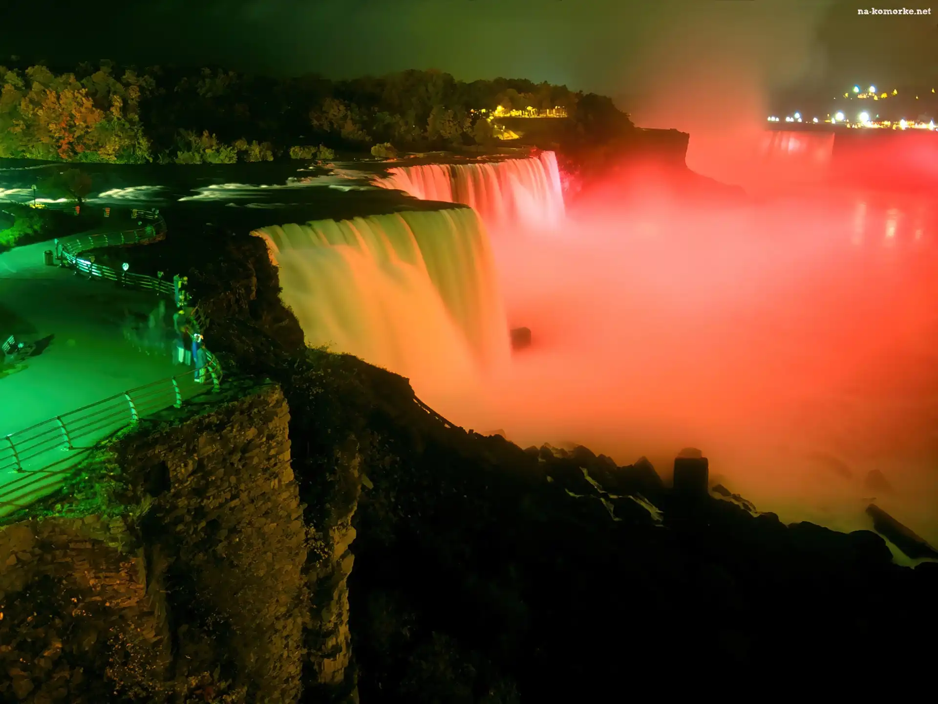 Podświetlony, Kanada, Wodospad, Niagara