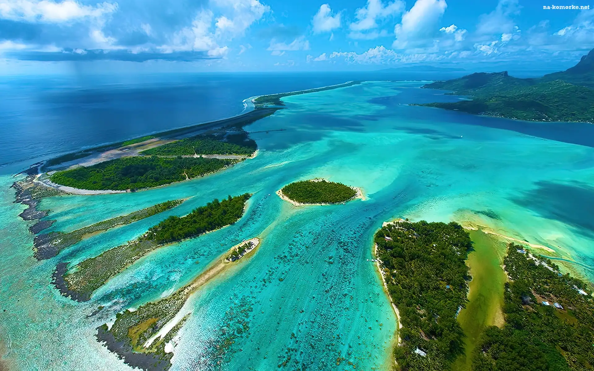 Wyspa, Francuska, Spokojny, Bora-Bora, Ocean, Koralowy, Atol, Polinezja