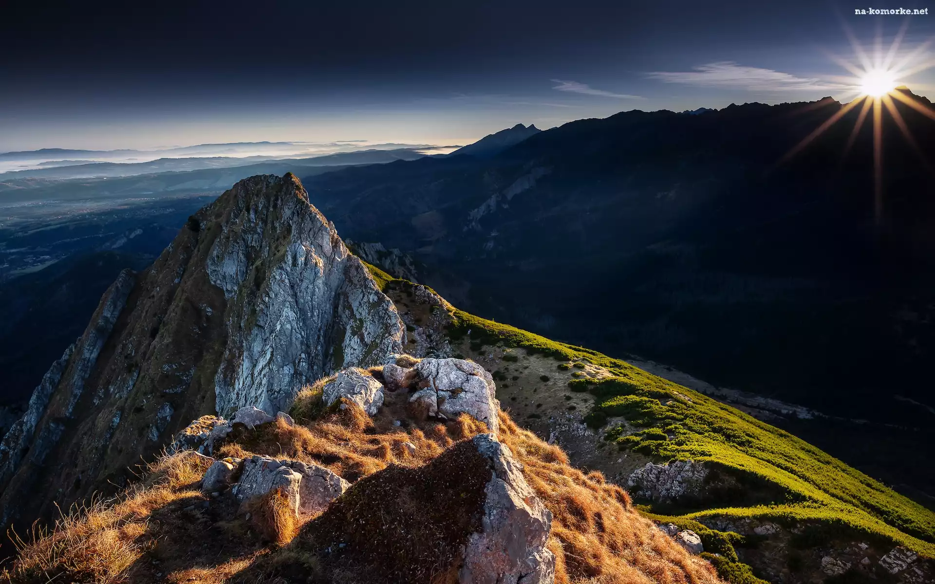 Polska, Wschód słońca, Góry, Tatry, Giewont