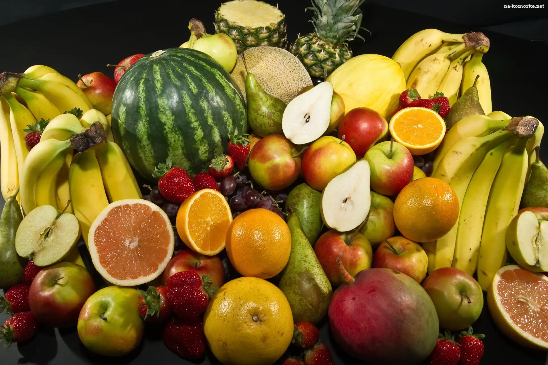 Pomarańcze, Arbuz, Owoce, Grejpfruty, Banany, Jabłka