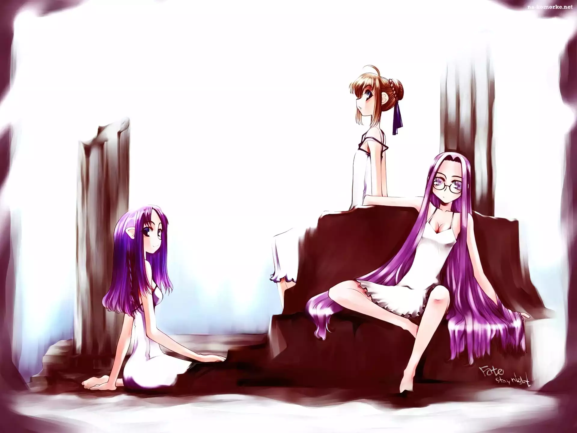 kobiety, fotel, pomieszczenie, Fate Stay Night