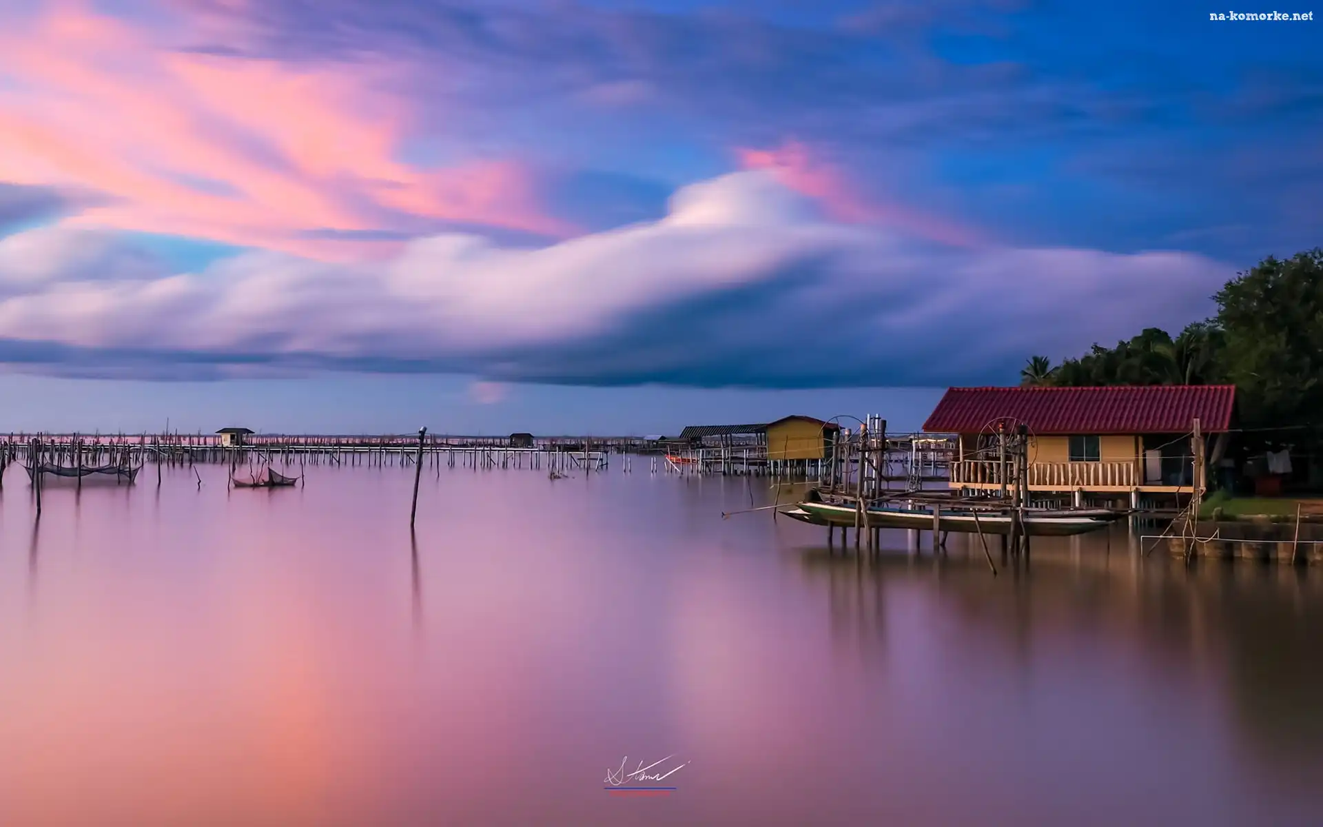 Dom, Pomost, Jezioro Songkhla, Tajlandia