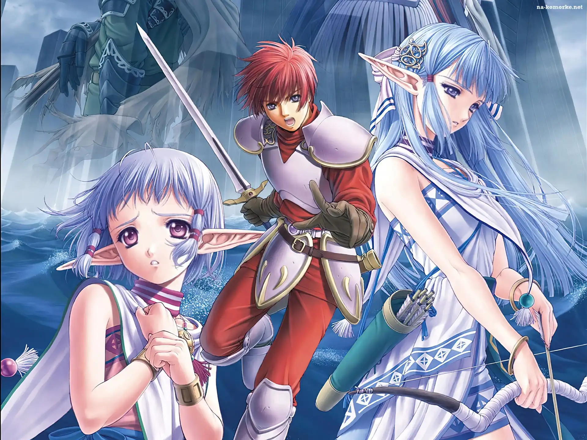 łuk, manga, postacie, Ys Vi The Ark Of Napishtim, grafika, miecz