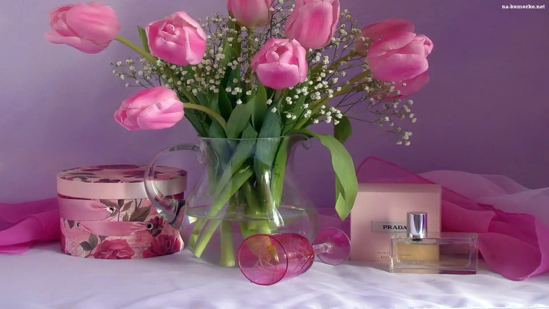 Prada, Wazon, Różowe, Tulipany, Perfumy