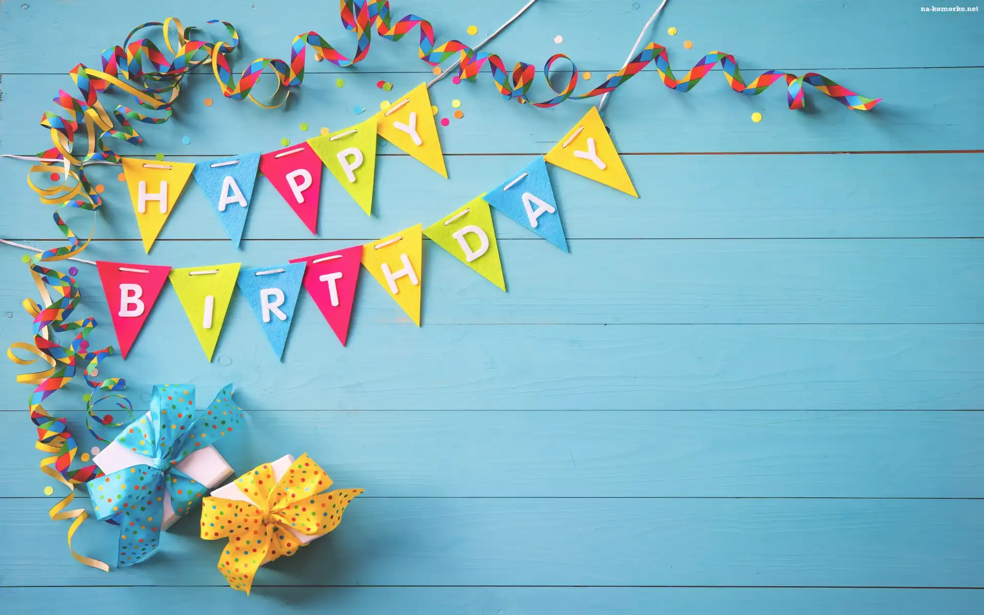 Prezenty, Życzenia, Urodzinowe, Happy Birthday, Serpentyny