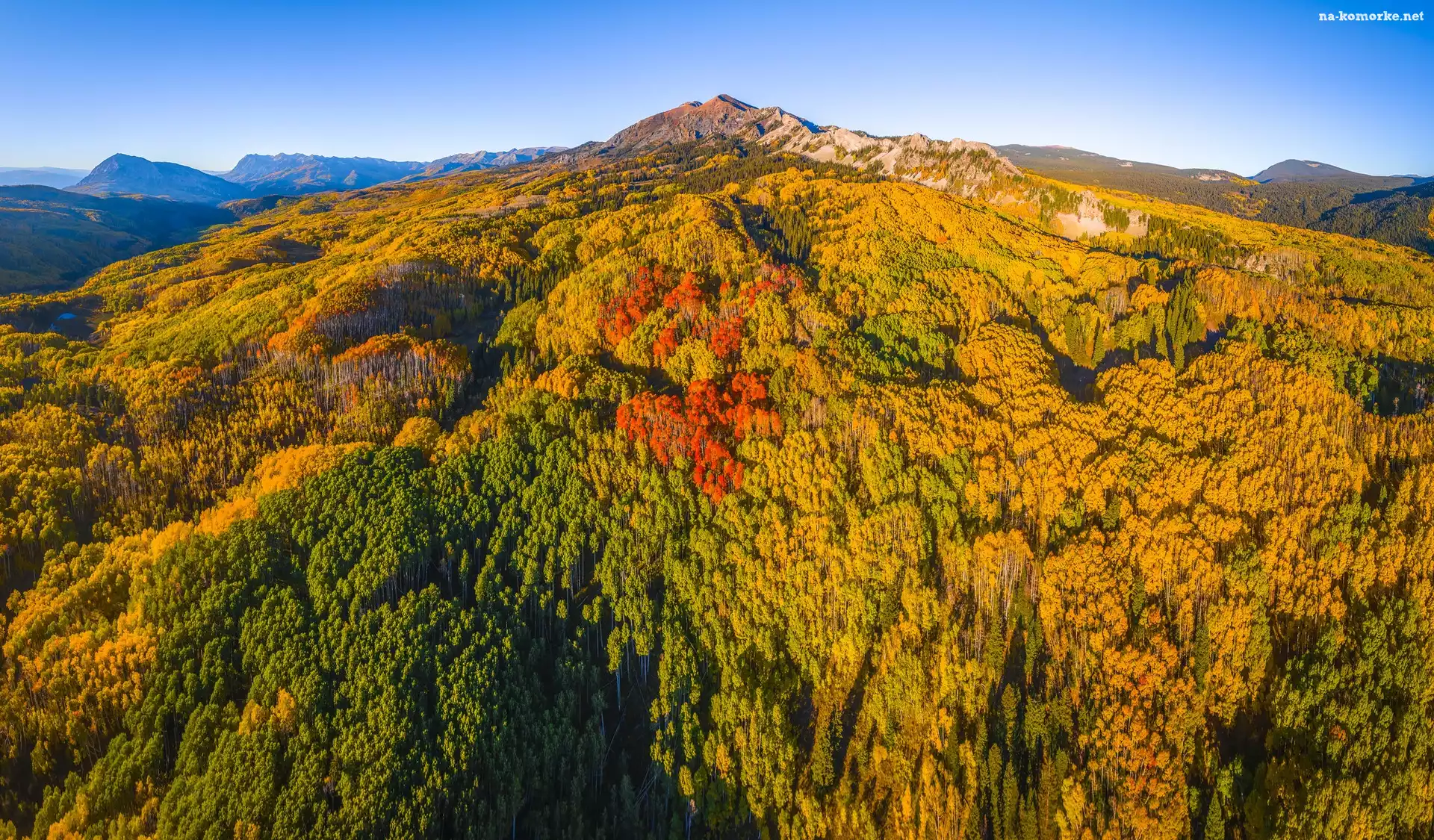 Przełęcz, Drzewa, Góry, Stany Zjednoczone, Las, Jesień, Kebler Pass, Kolorado