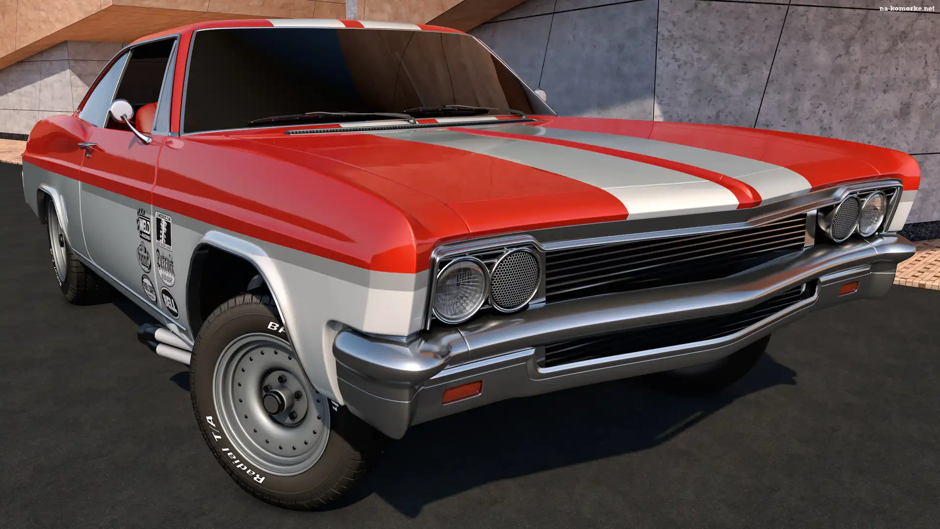 Zabytkowy, Przód, Chevrolet Impala SS Sport Coupe, 1966