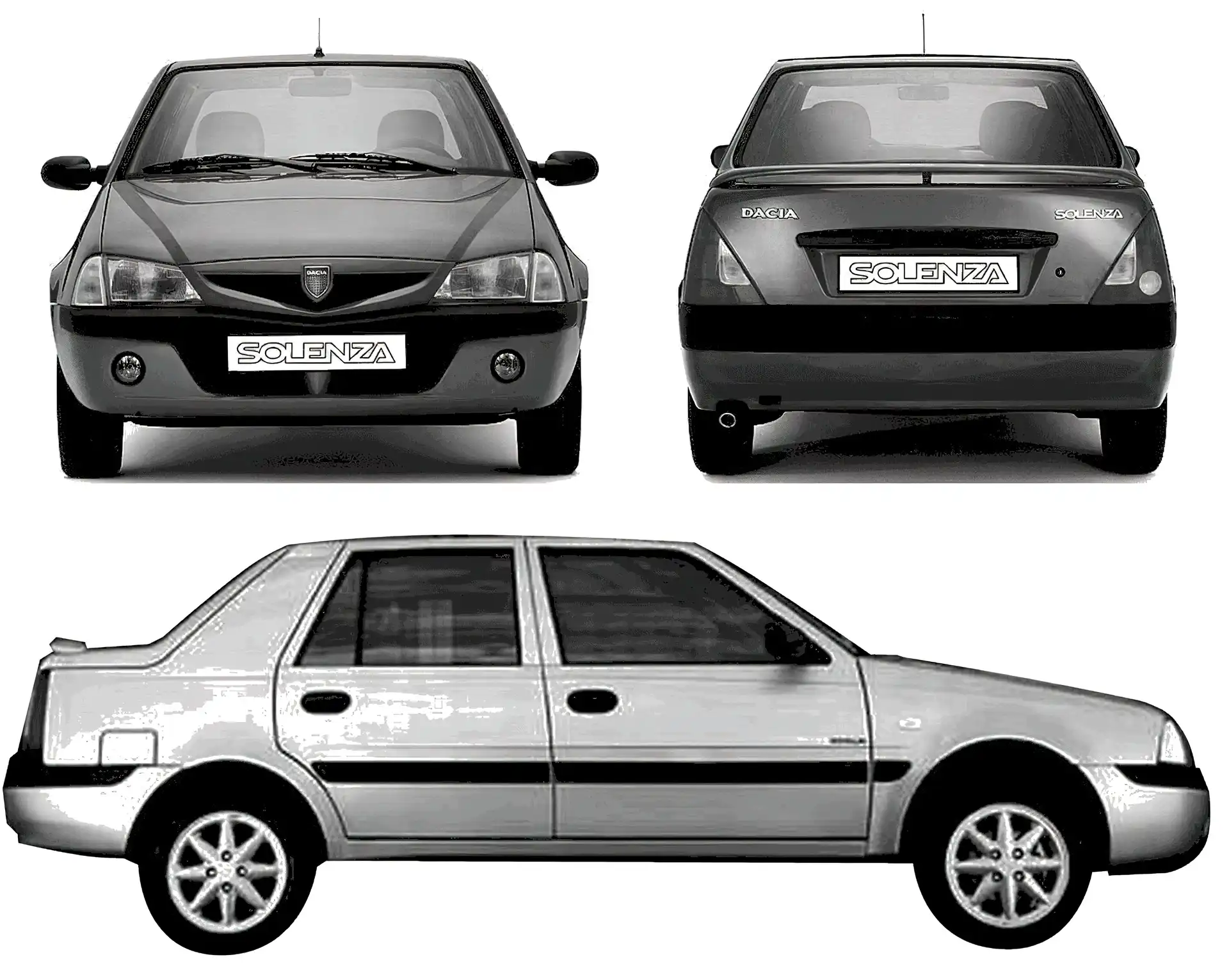 Przód, Dacia Solenza, Tył, Bok