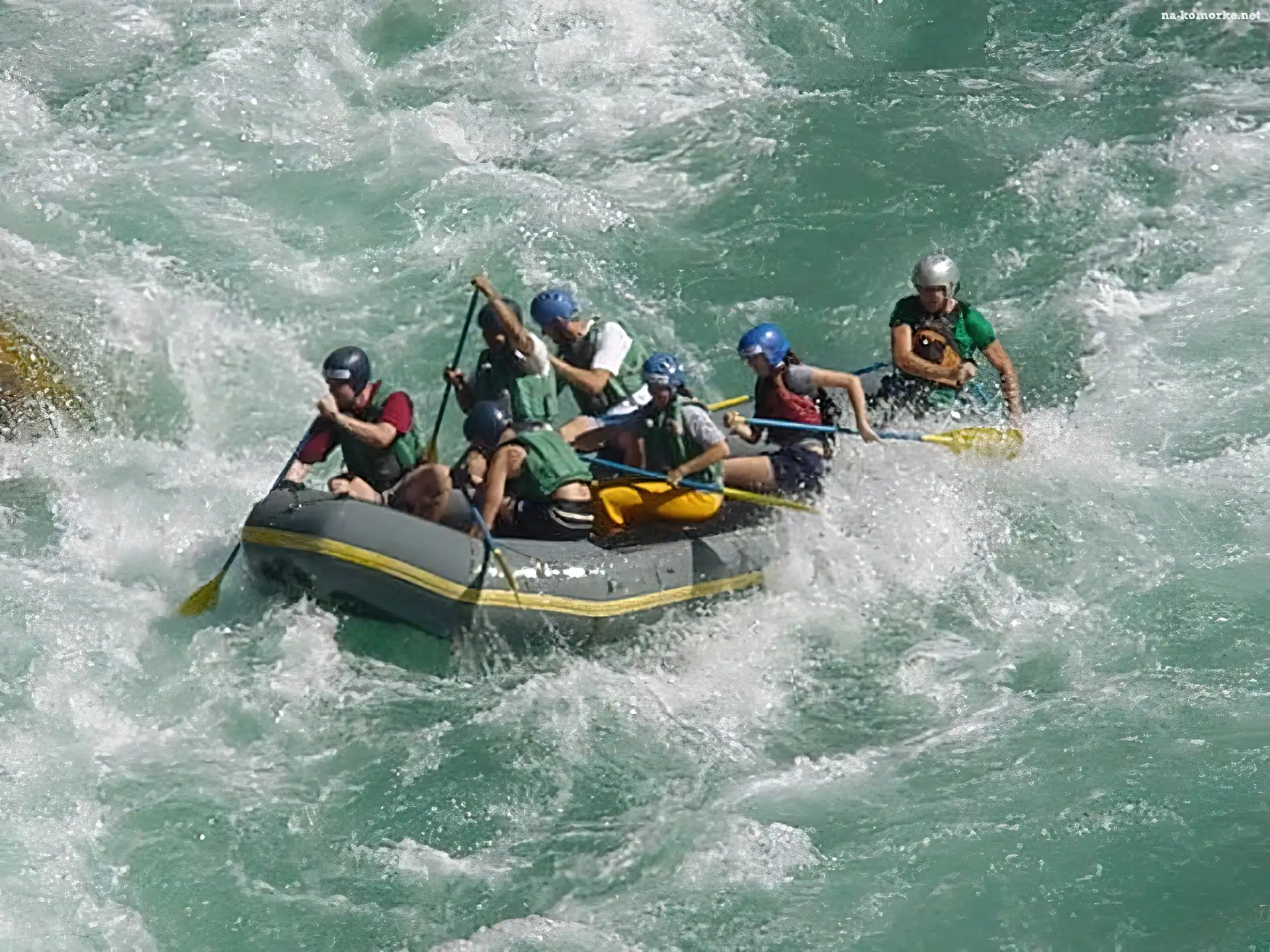 Rafting, wiosła, spływ, rzeka