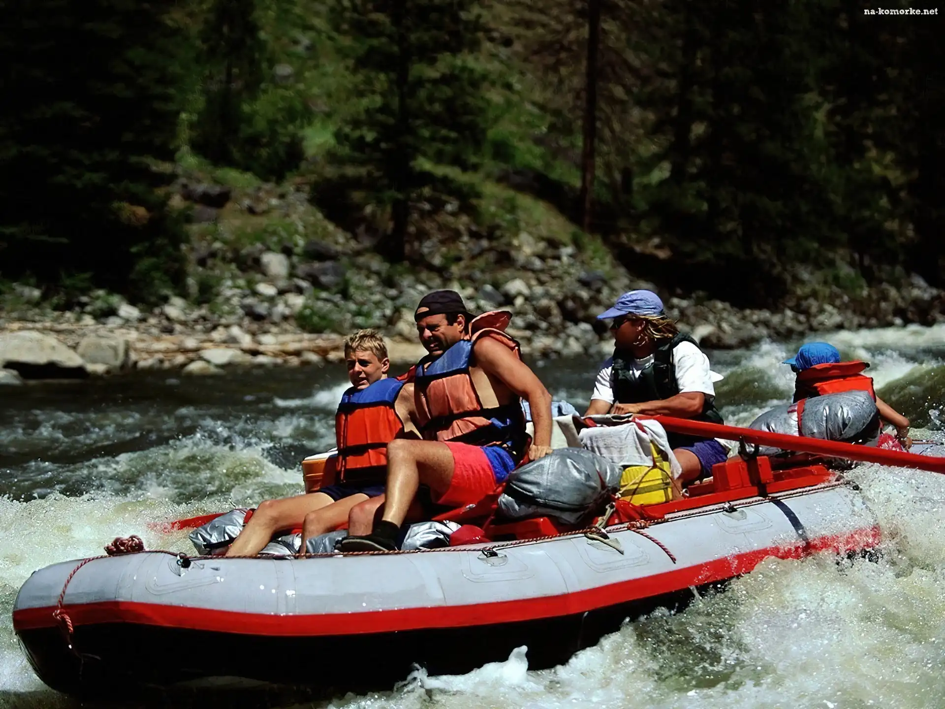 Rafting, wiosła, spływ, rzeka