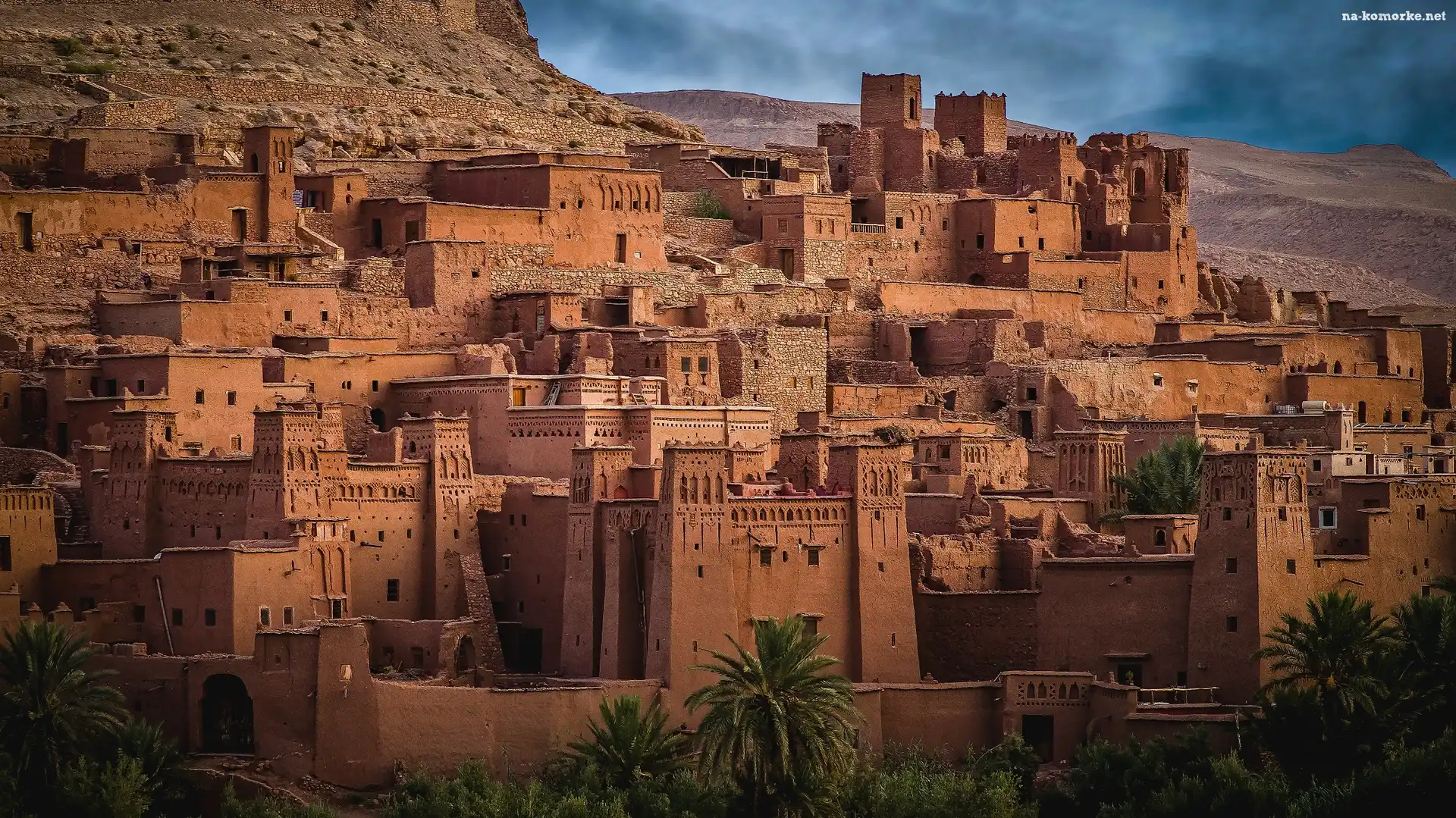 Budowle, Maroko, Region Sus-Masa-Dara, Osada Ajt Bin Haddu, Palmy