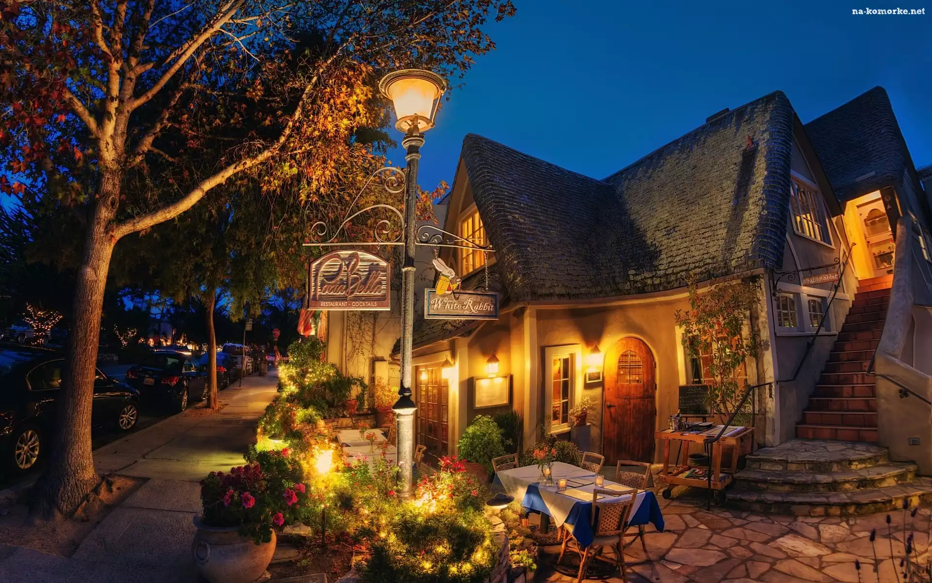 Restauracja, Kalifornia, Miasto, Nocą